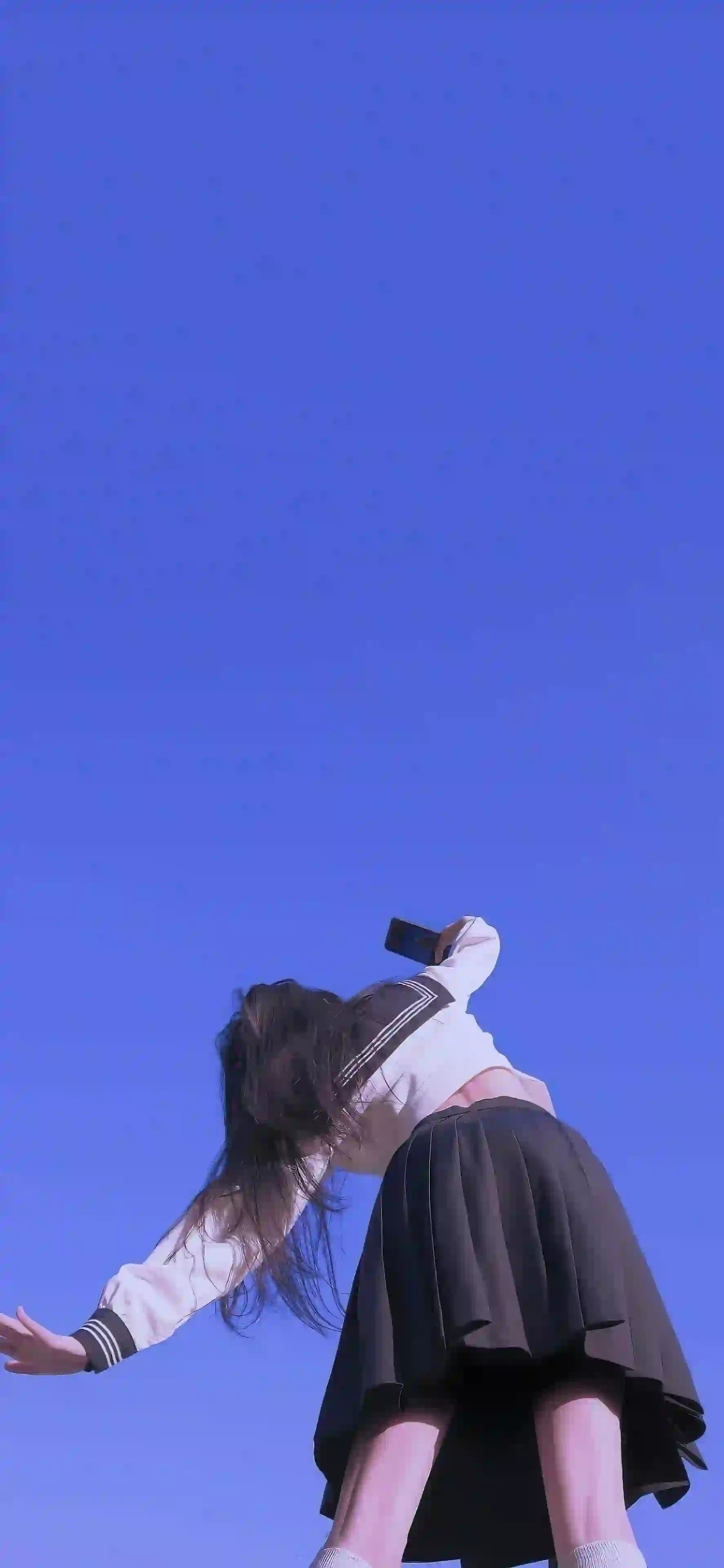 jk女孩 蓝天 背影