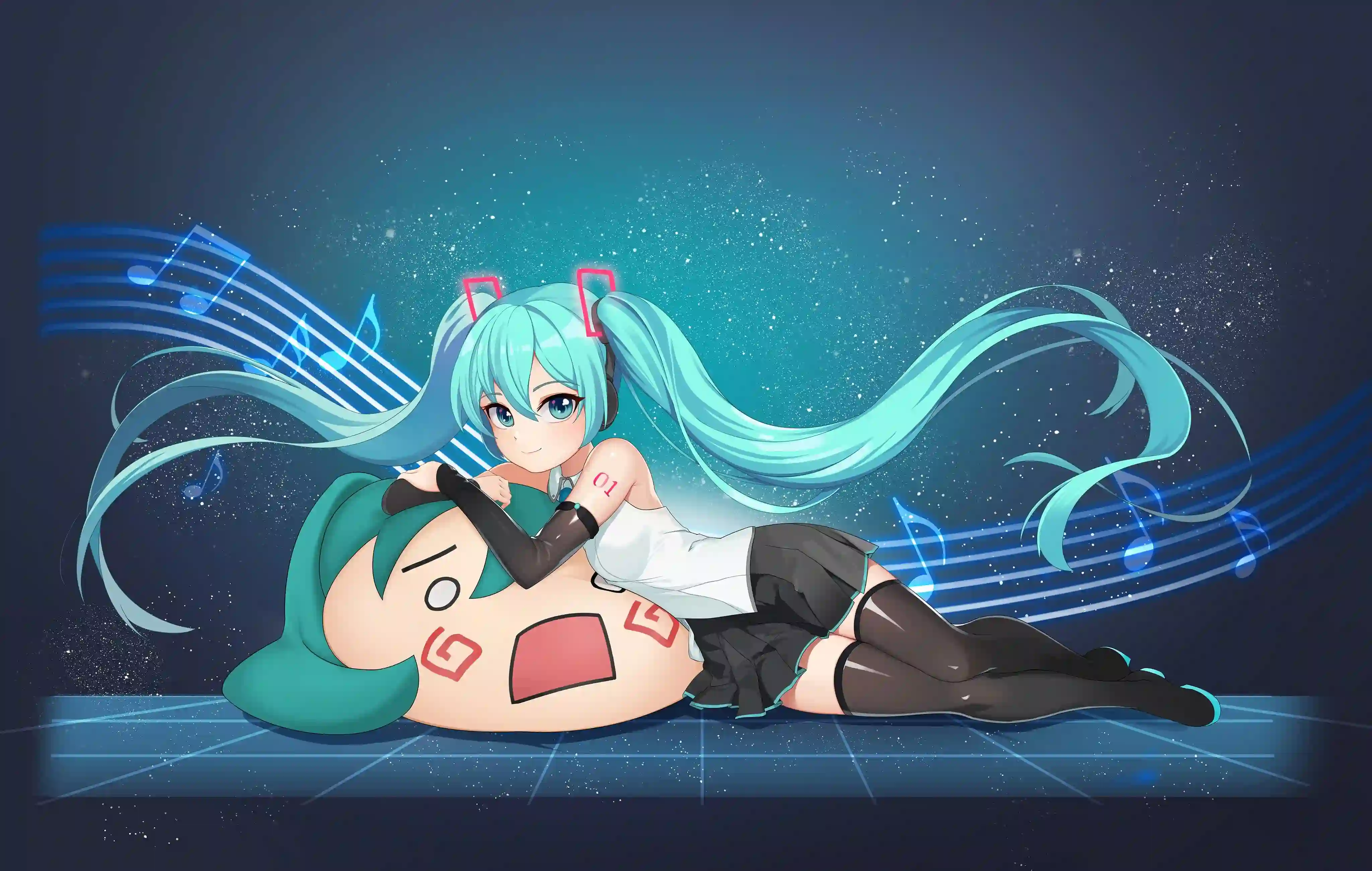 初音未来 星空 音乐 动漫 可爱 壁纸