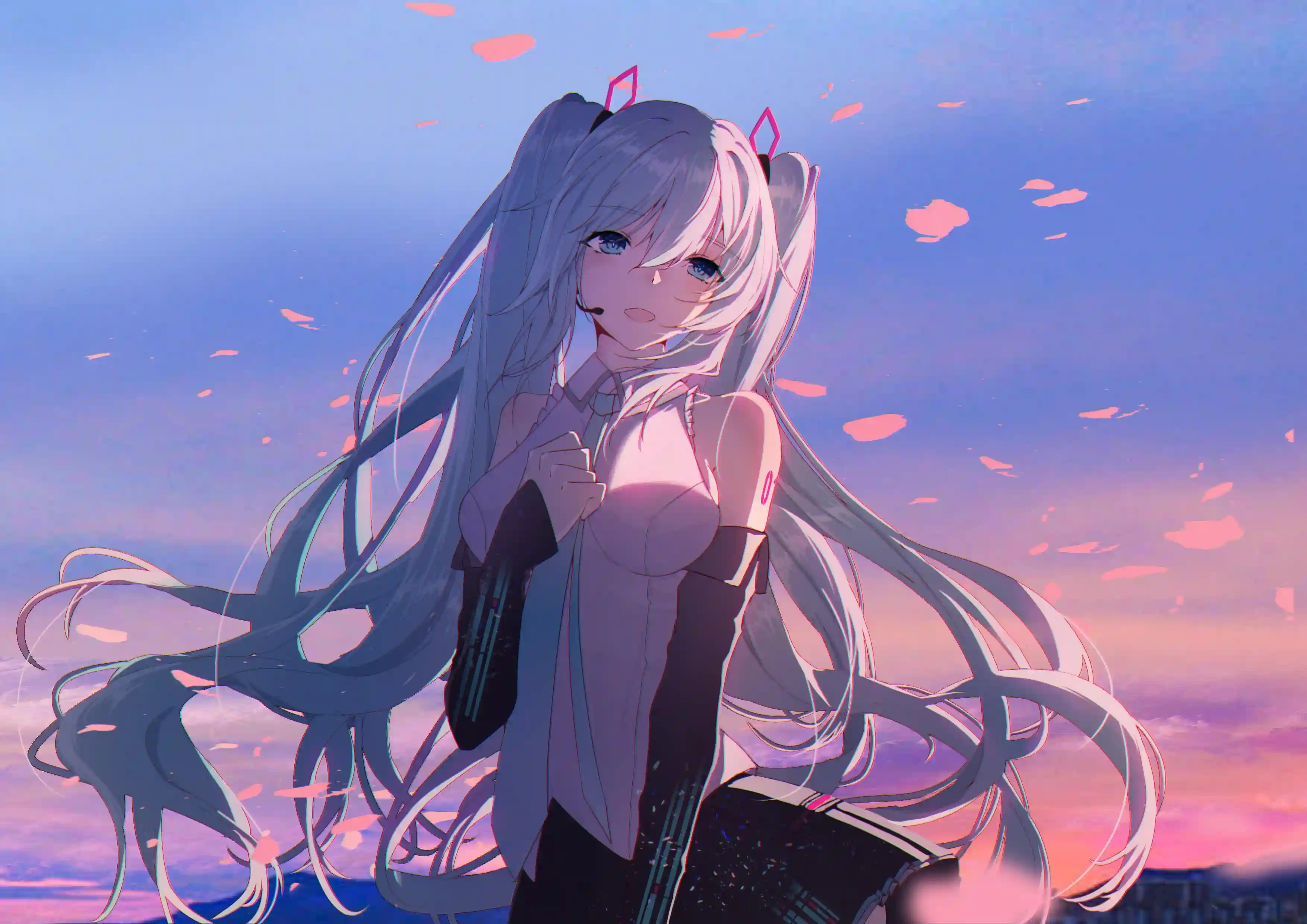 长发女孩 动漫女孩 二次元 初音未来
