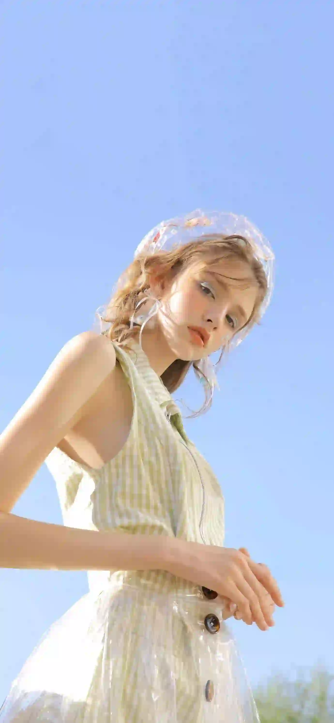 美女 长裙美女 条纹裙子