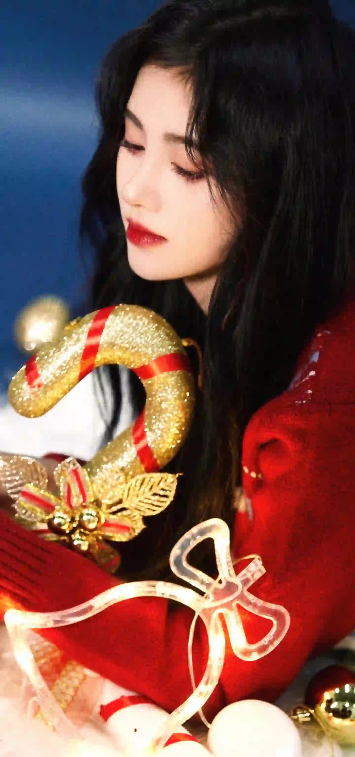 鞠婧祎 喜庆 红色衣服 