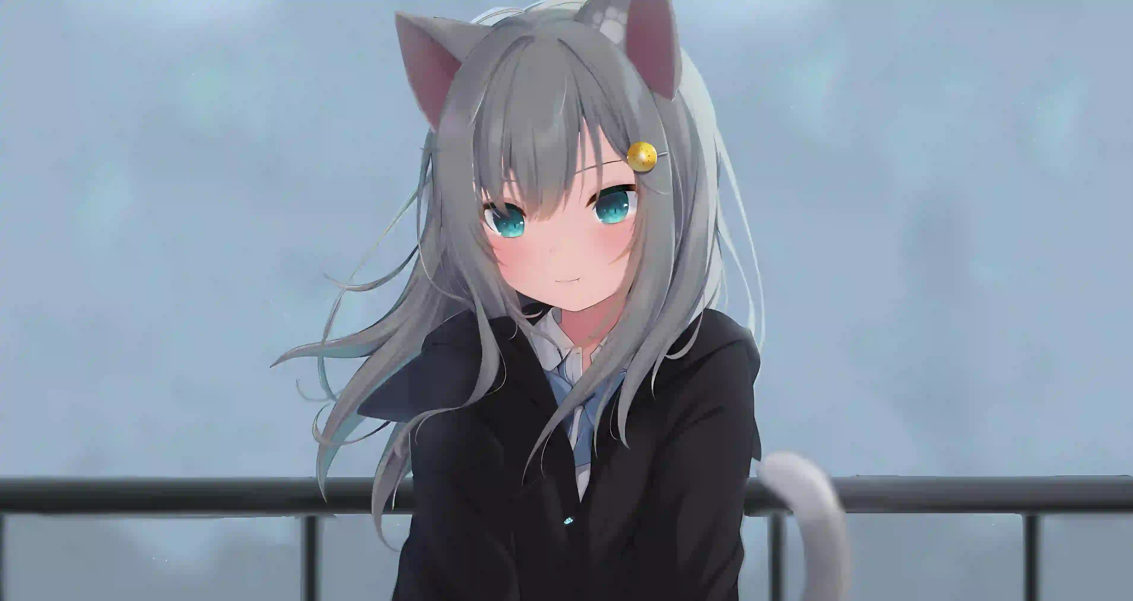 二次元女孩 动漫女孩 猫羽雫 长发动漫女孩