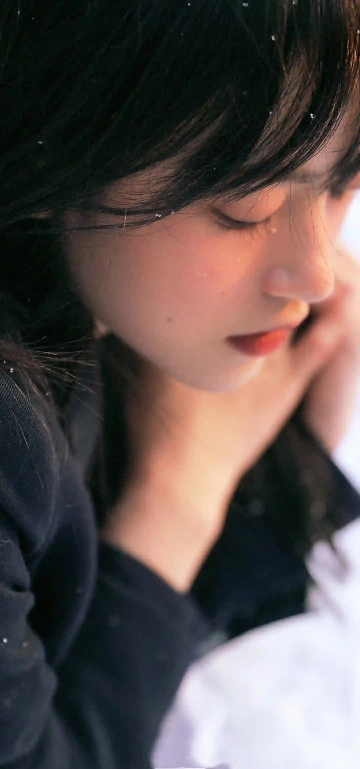 闭眼 清纯美女 写真 唯美