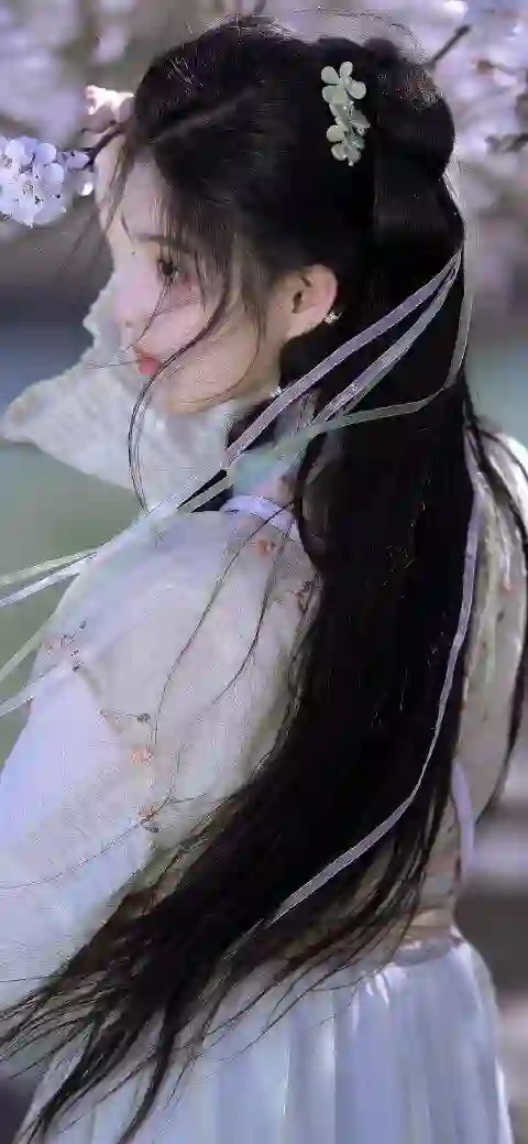 长发美女 清纯 甜美 可爱 艾米 古风汉服美女 桃花