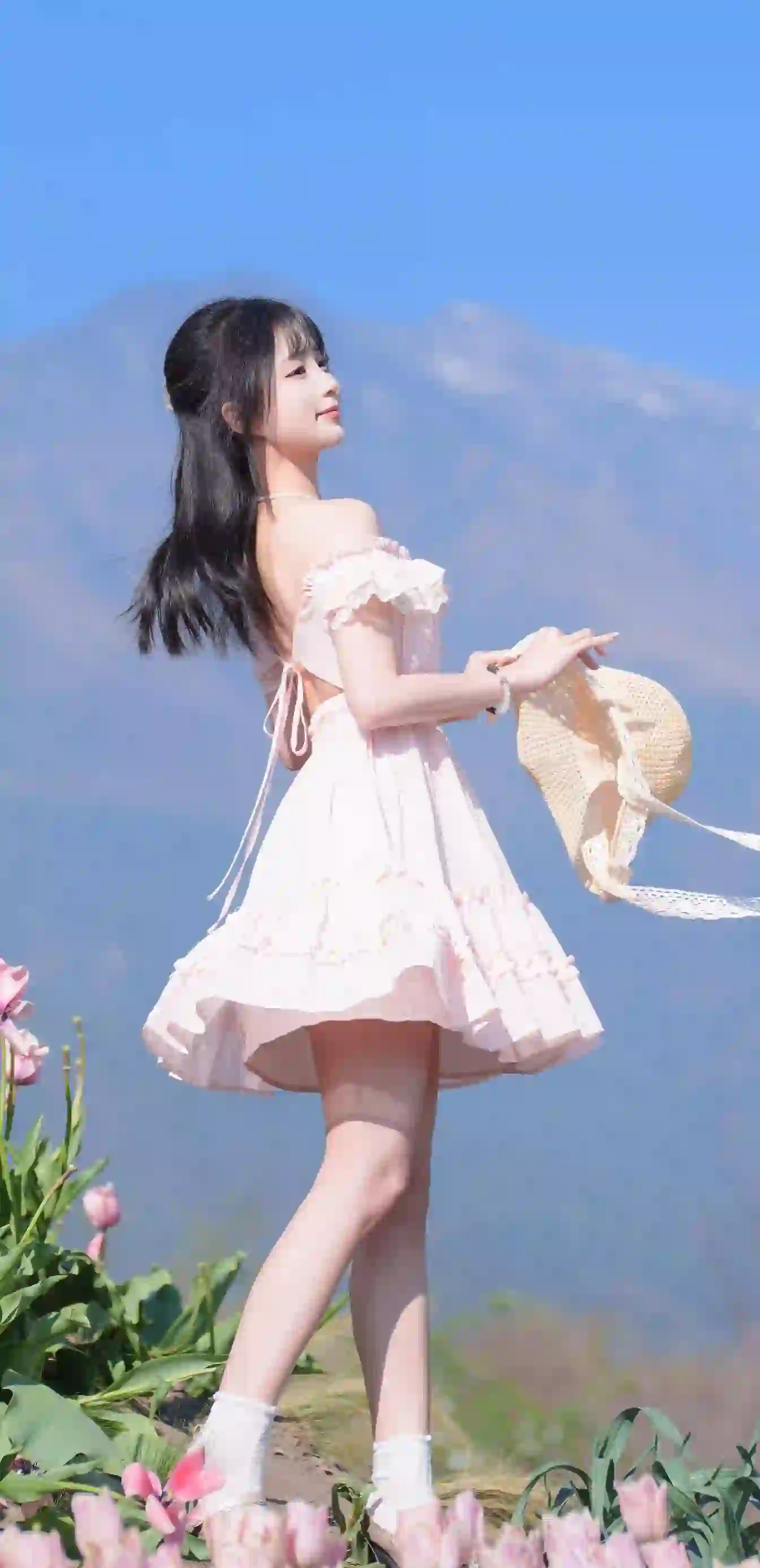 长发清纯美女 唯美 长腿美女 户外写真 小清新
