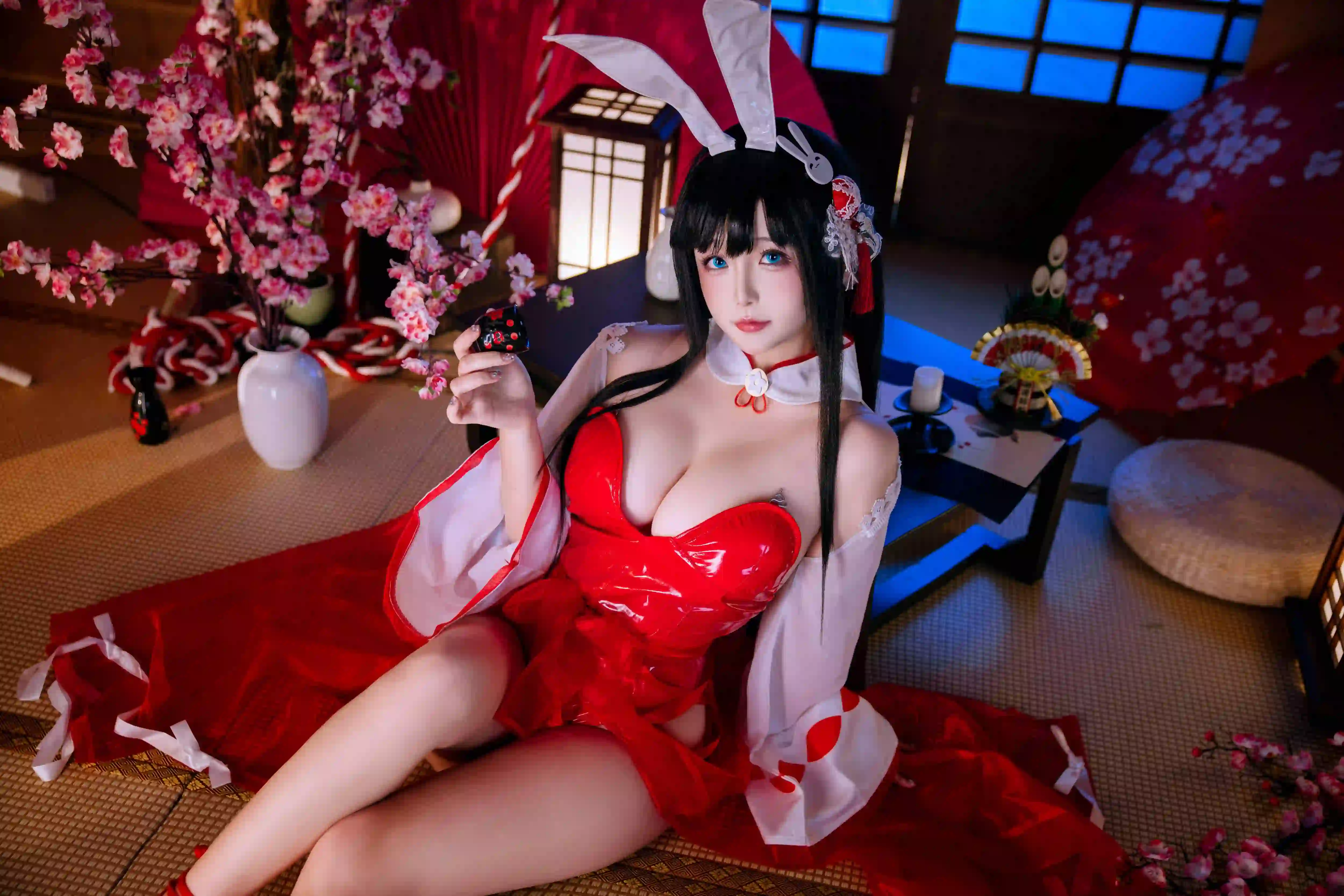 性感美女 日式风格 私房写真 红色服装 长腿