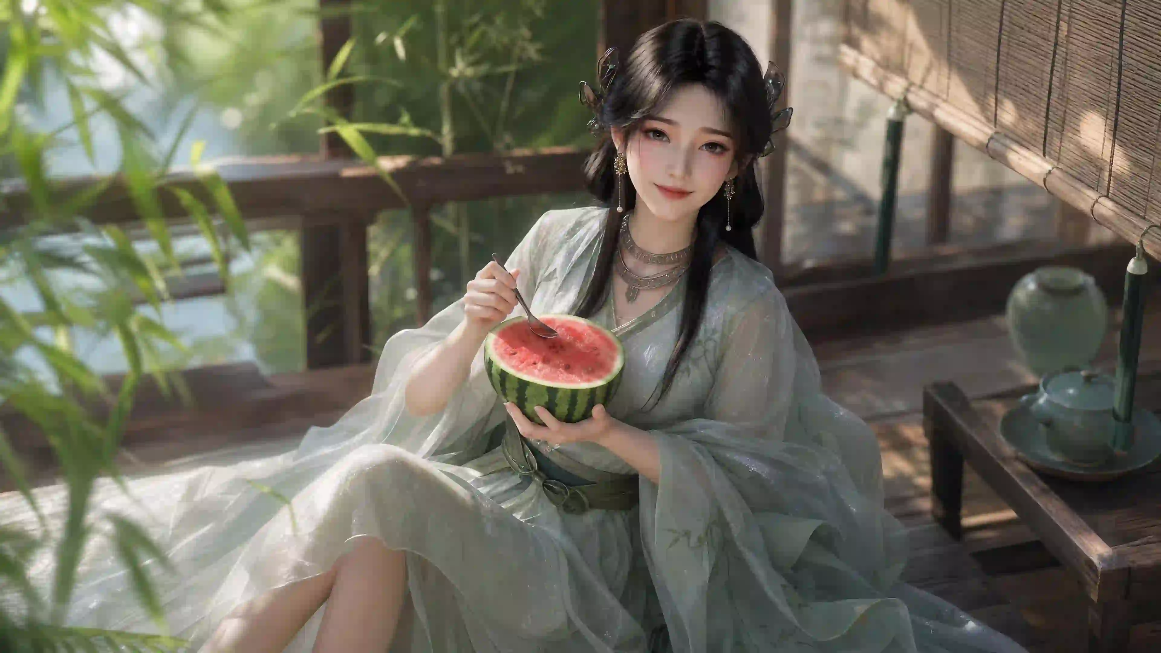 梅凝 夏日西瓜 凡人修仙传 甜美 微笑