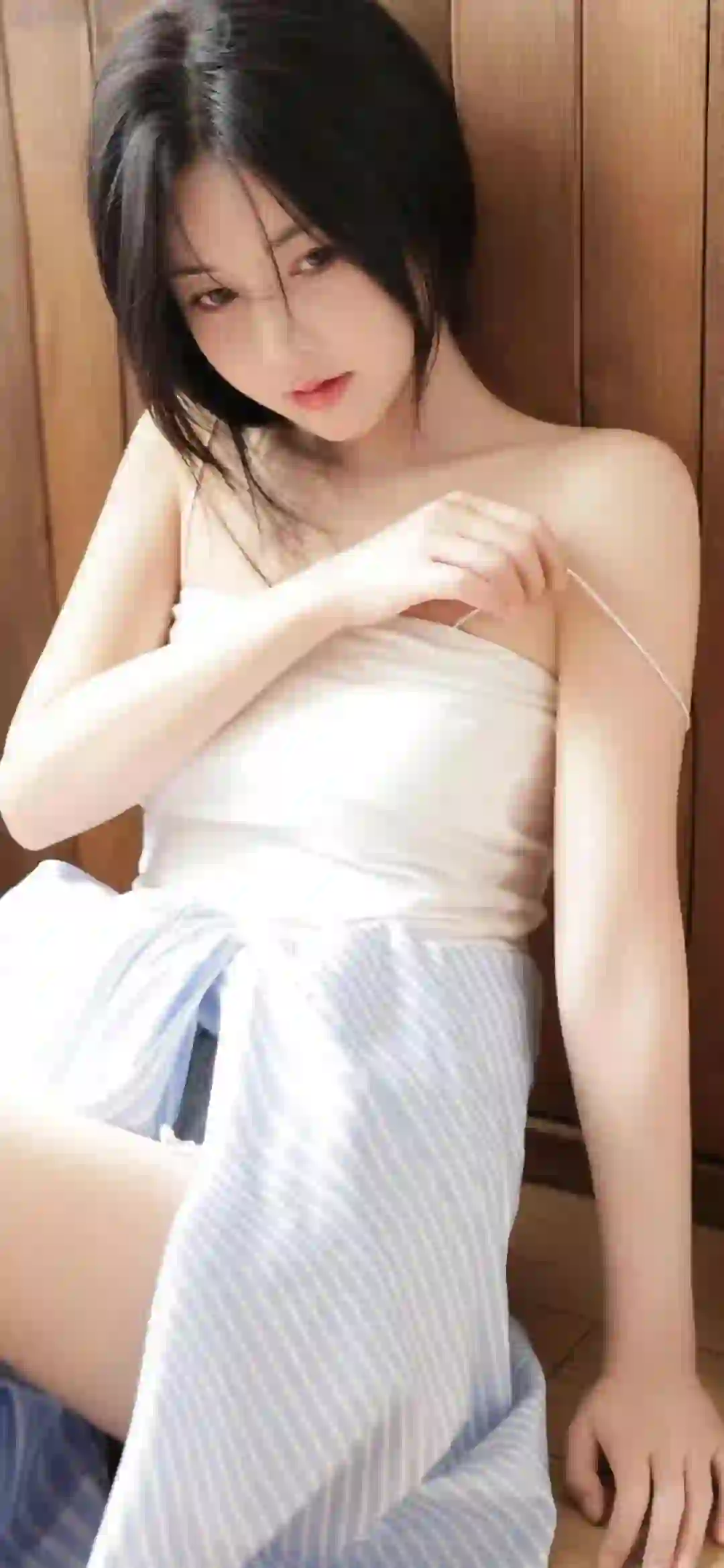 清纯美女 性感美女 抹胸穿搭 吊带