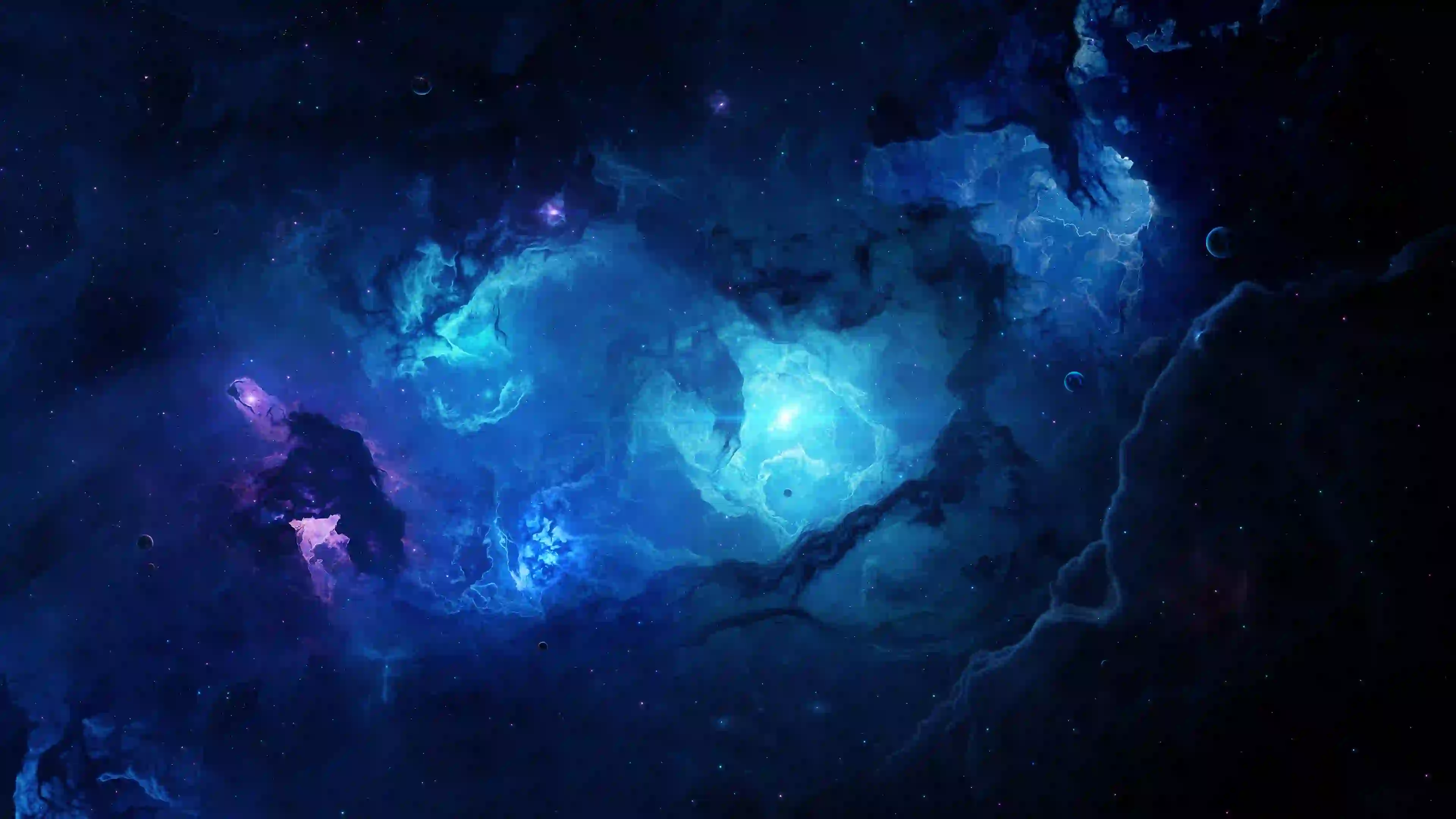 蓝色星云 发光 蓝色 宇宙 未来 憧憬 星空