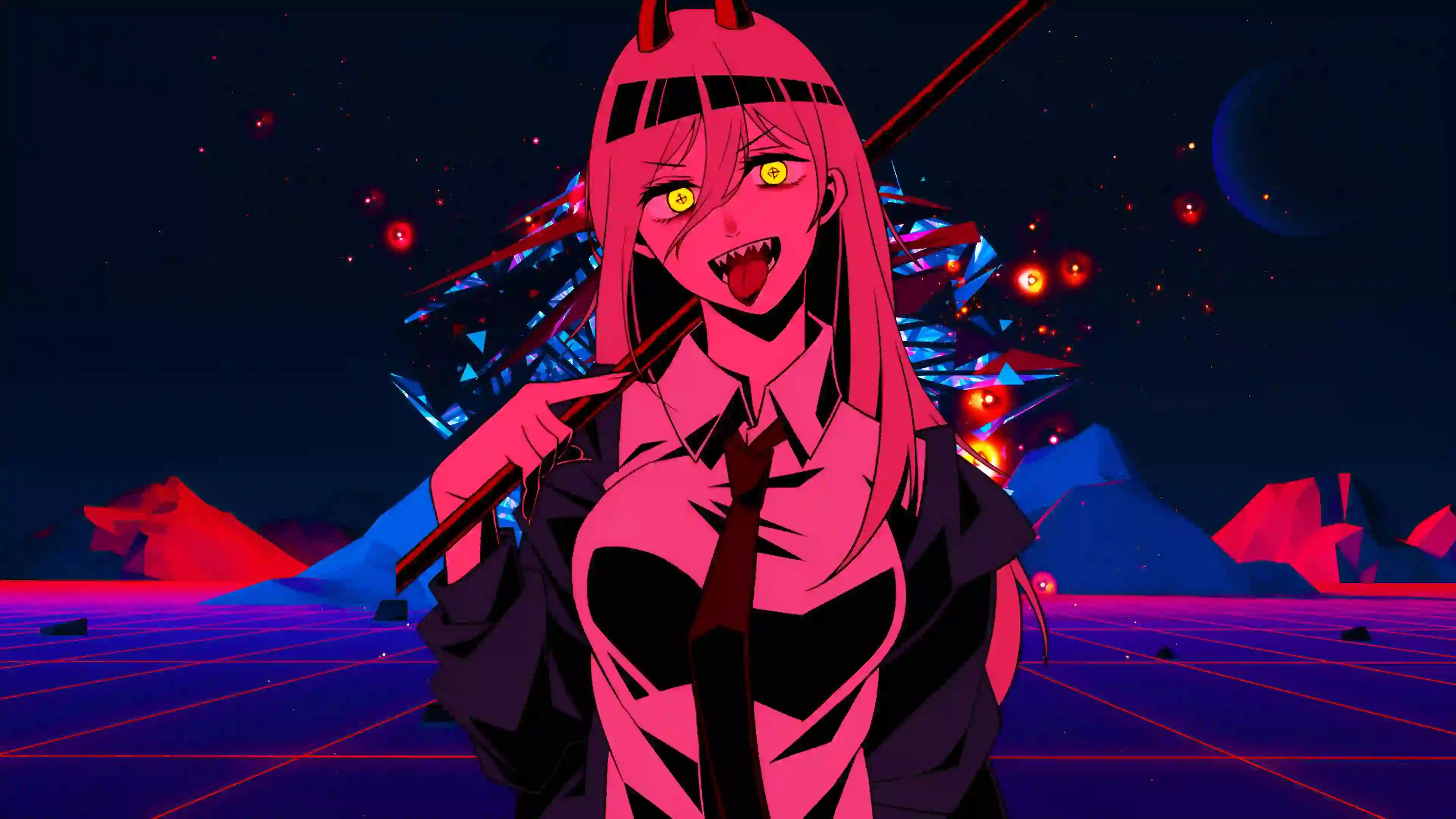 动漫女孩 二次元女孩 粉红色头发 黄色眼镜