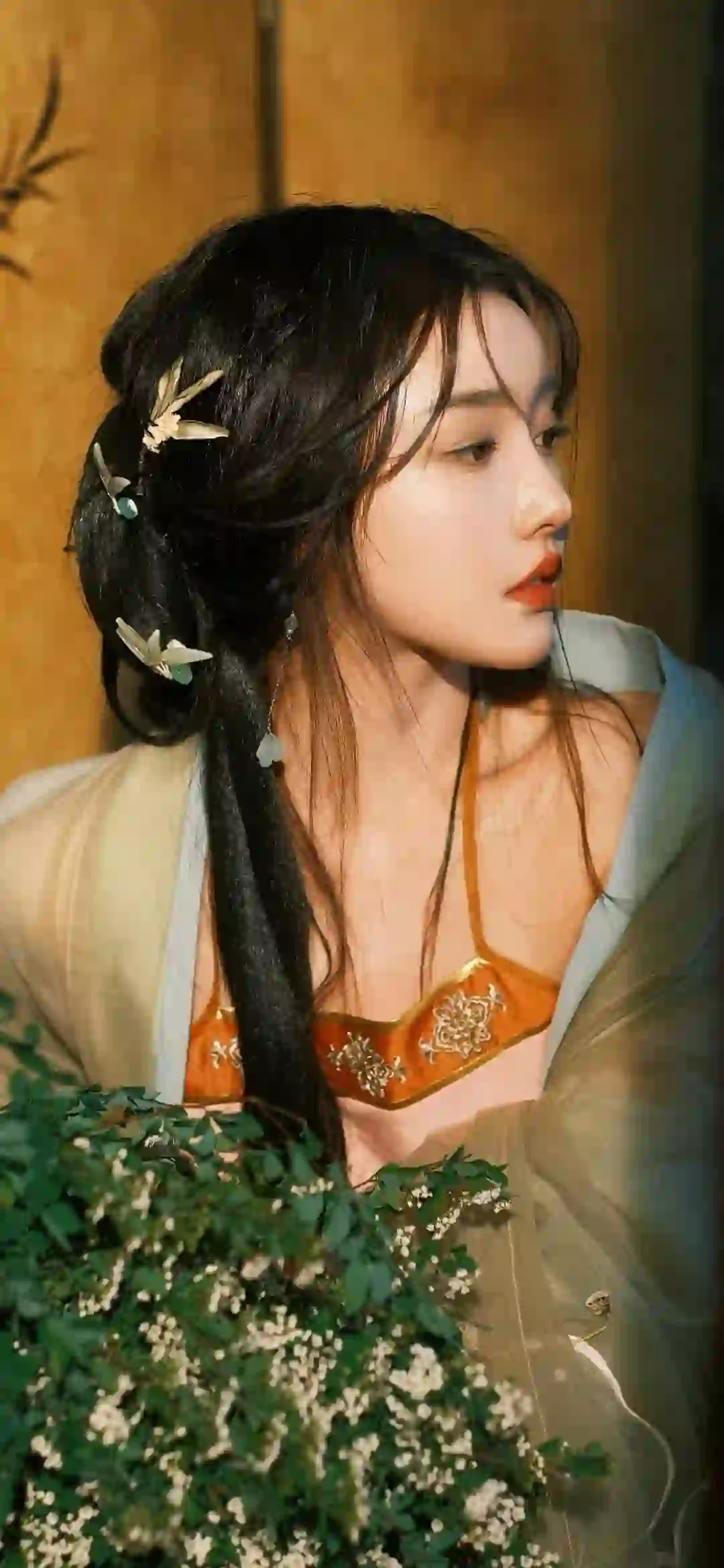 长发古风美女 古风 汉服 美女 汉服 姜贞羽 花