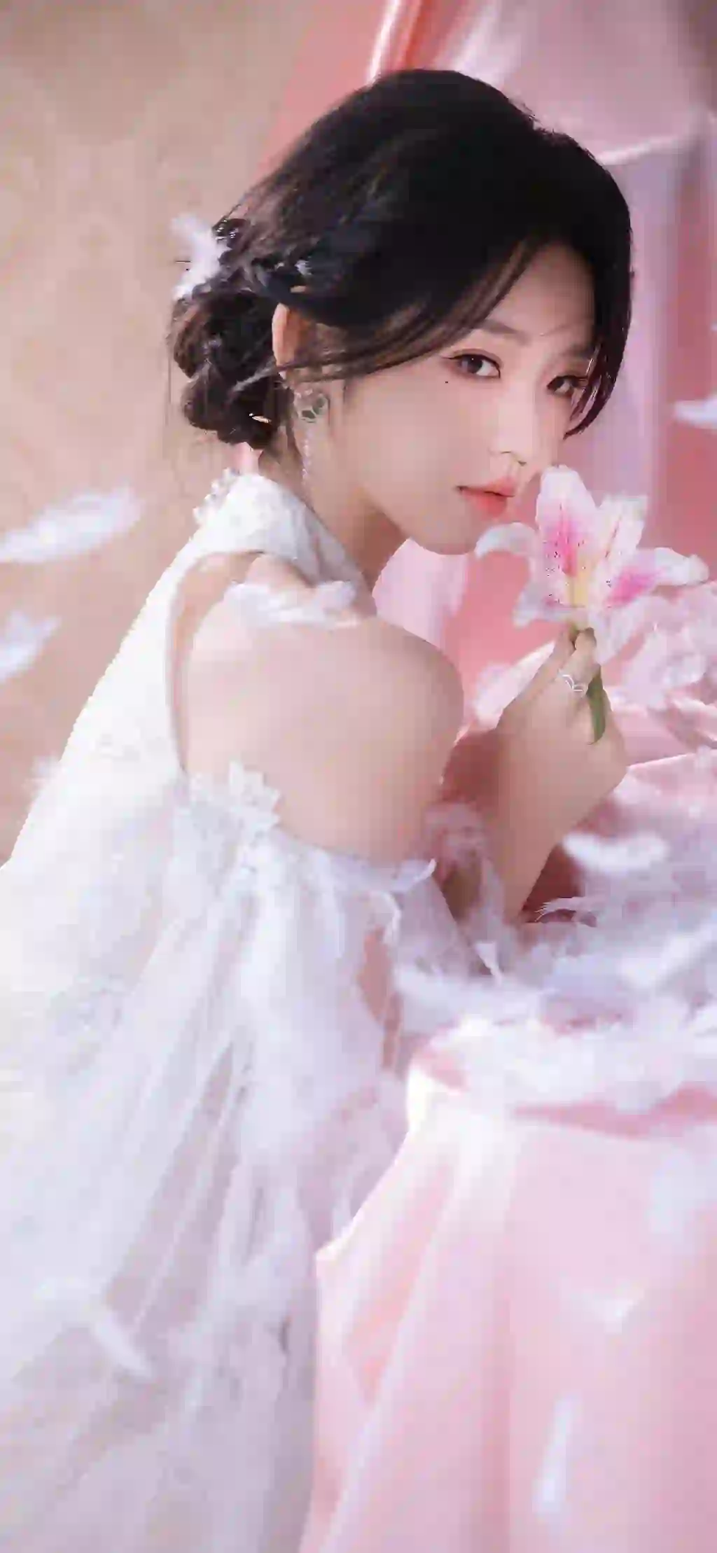 长发美女 清纯美女 白色长裙