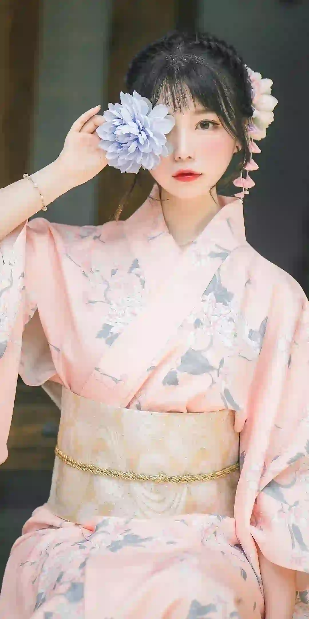 和服美女 花 
