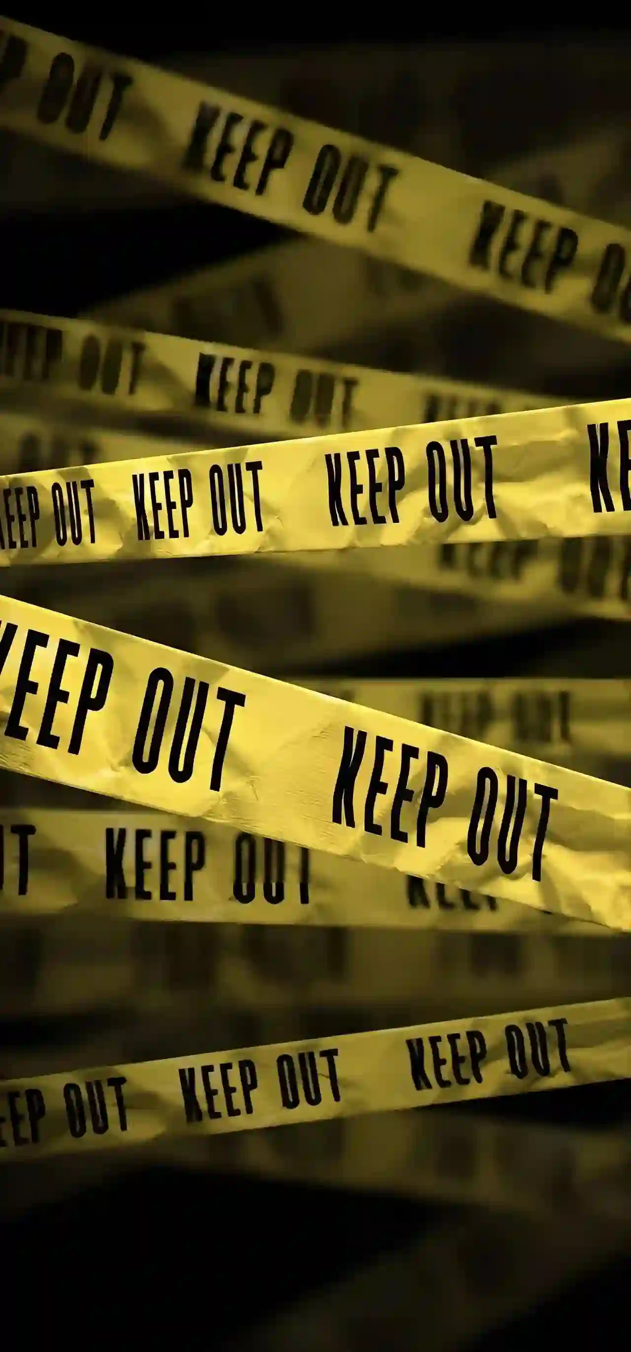 KEEP OUT 黄色警示胶带 禁入标语 创意壁纸