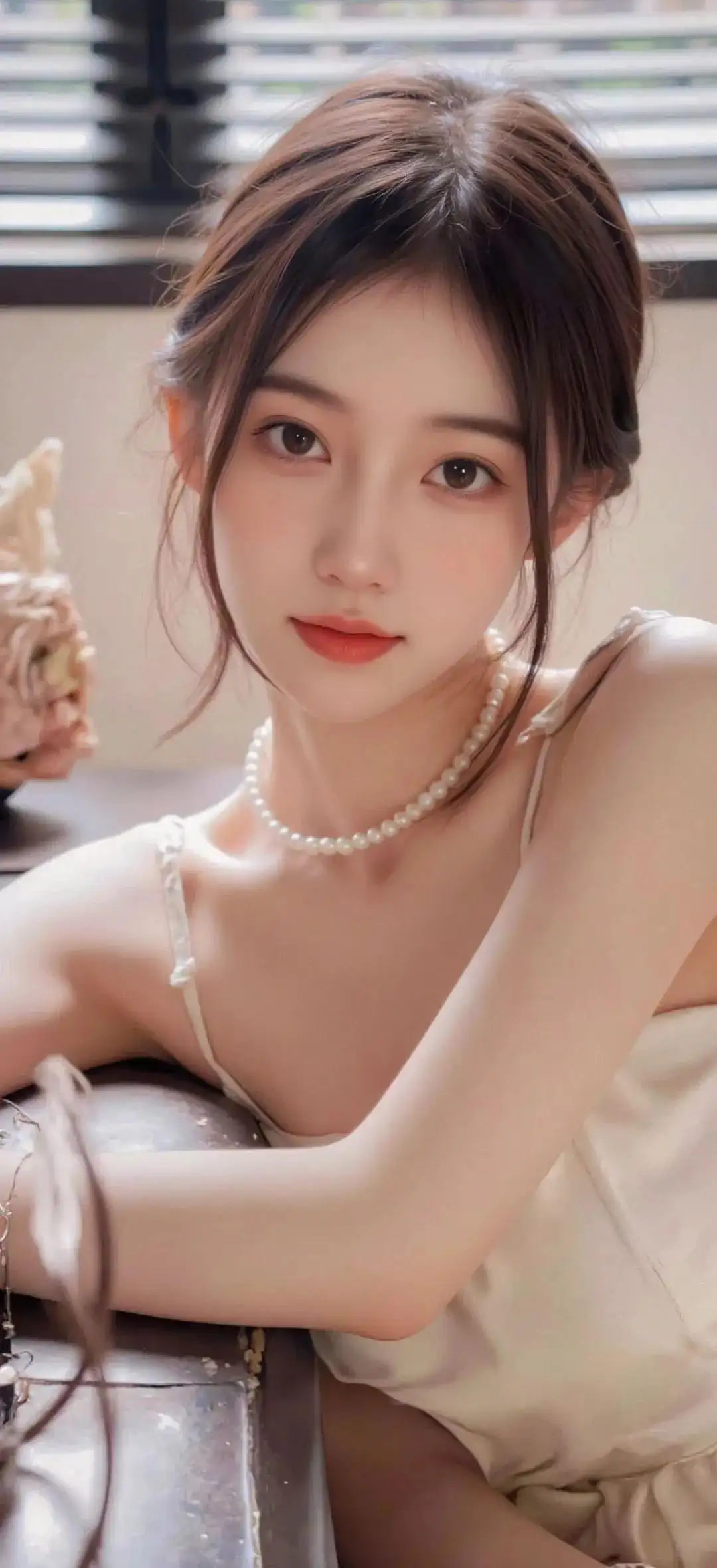 长发性感吊带美女