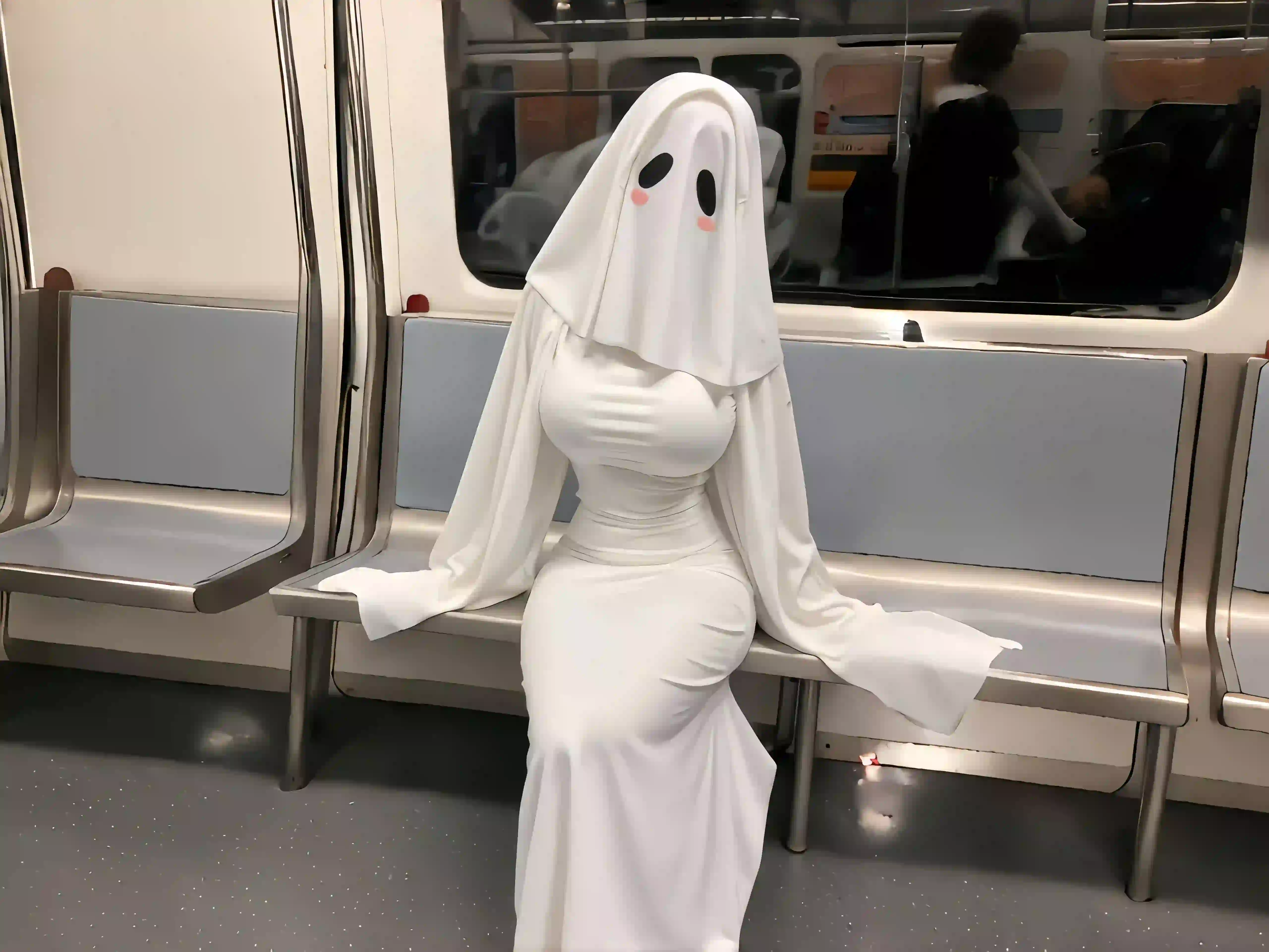 幽灵娘 白色长裙 性感美女