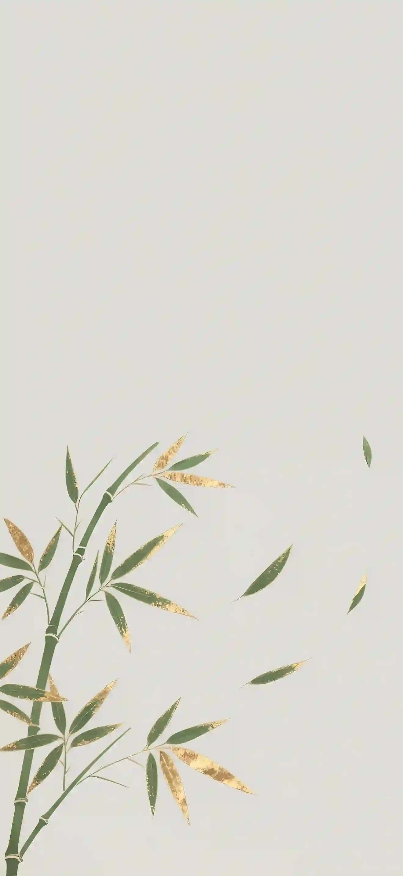 竹子 古风 金色竹叶 极简风格 艺术壁纸