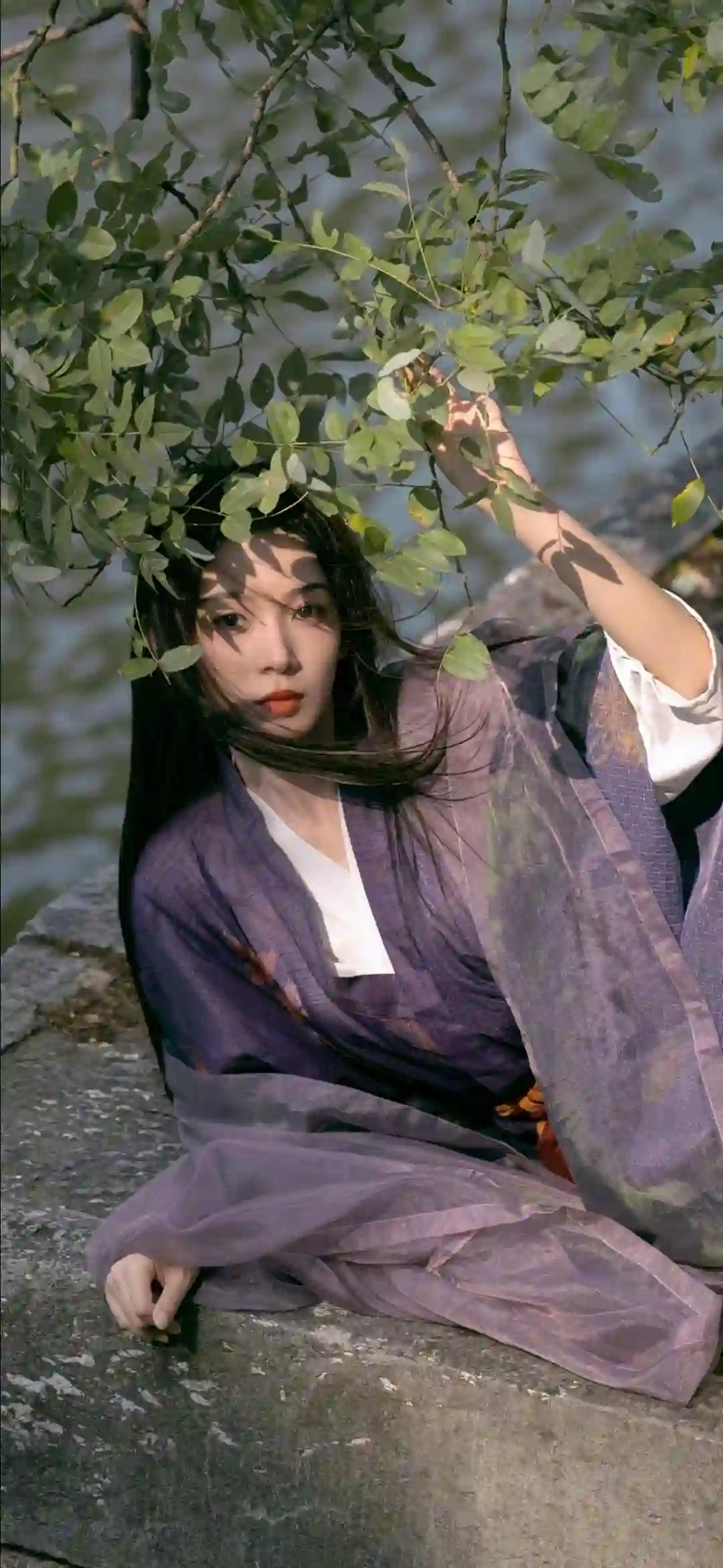 汉服古风女孩 古风穿搭 户外