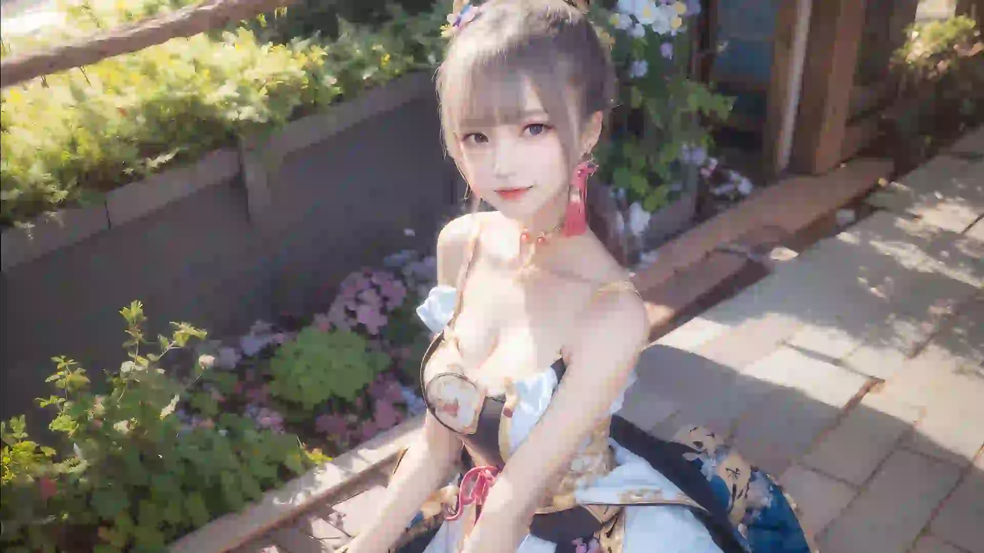 cos 长发吊带美女 性感美女 cosplay
