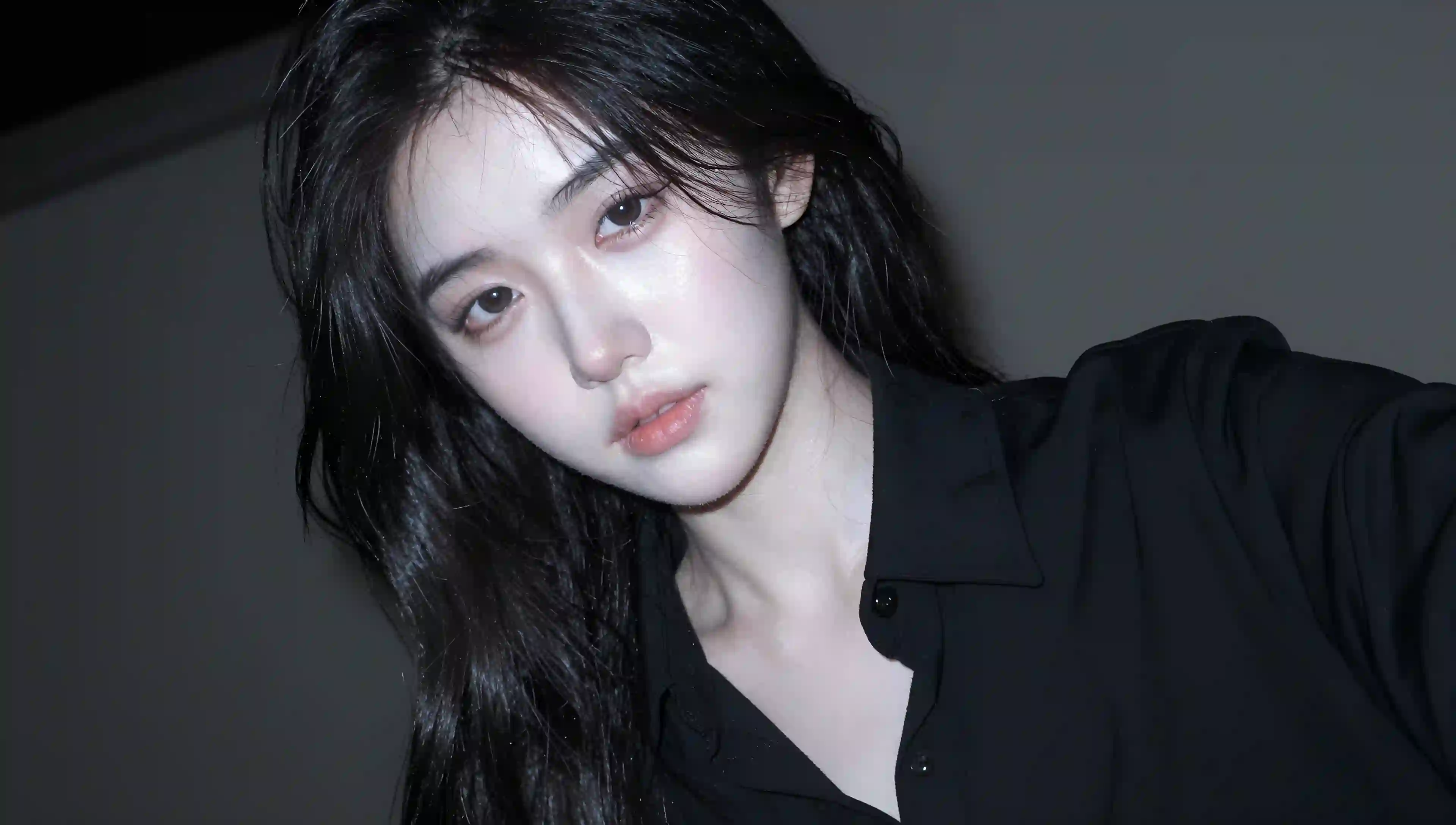 长发美女 黑色衣服 御姐 