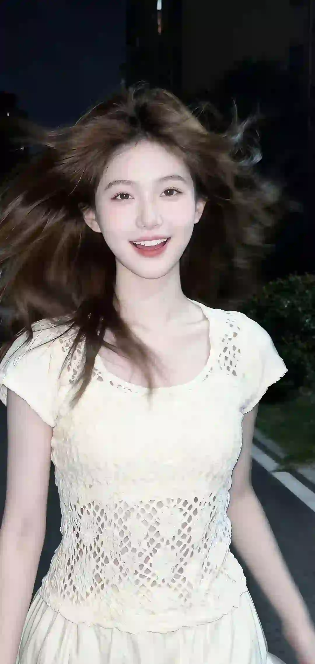 长发美女 清纯 白色裙子