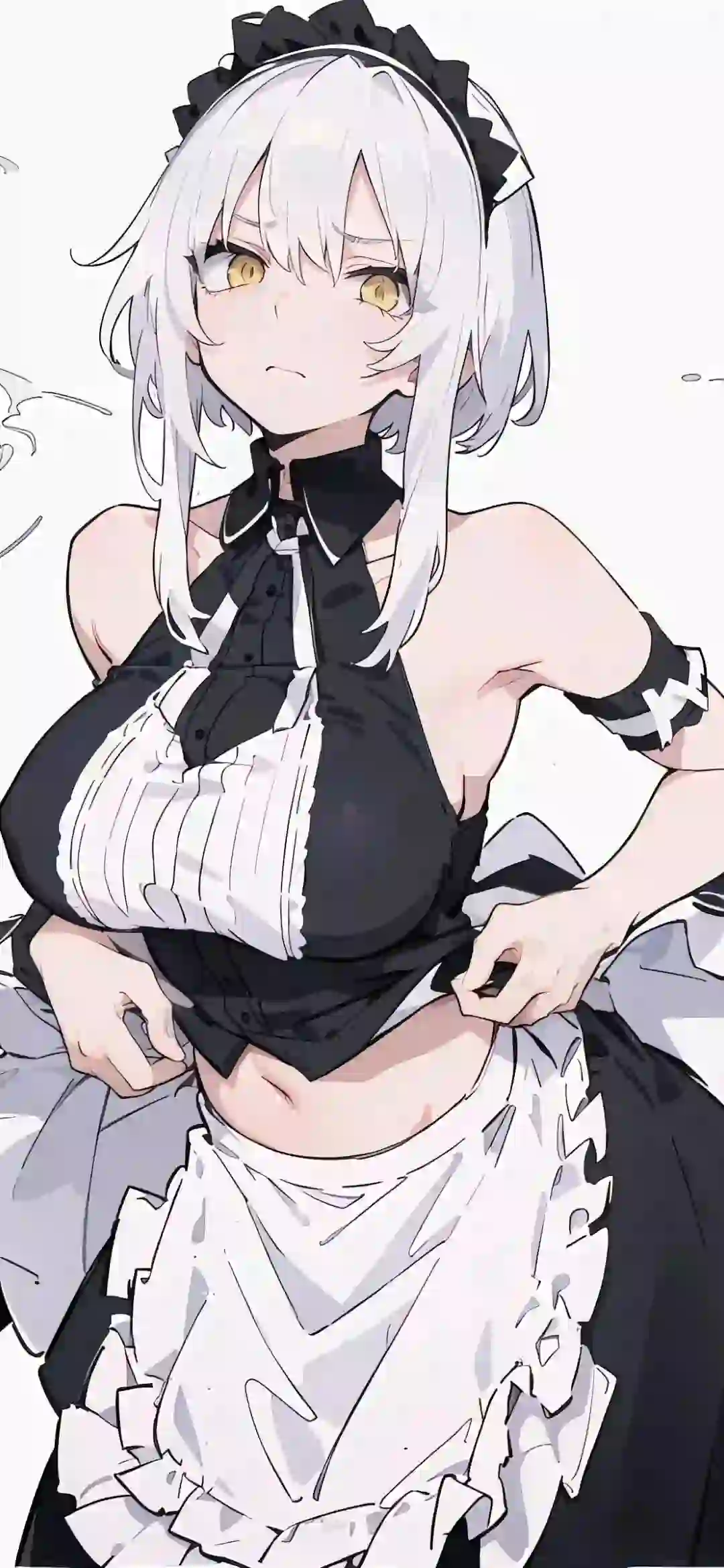 女仆装 白发女孩 动漫女孩