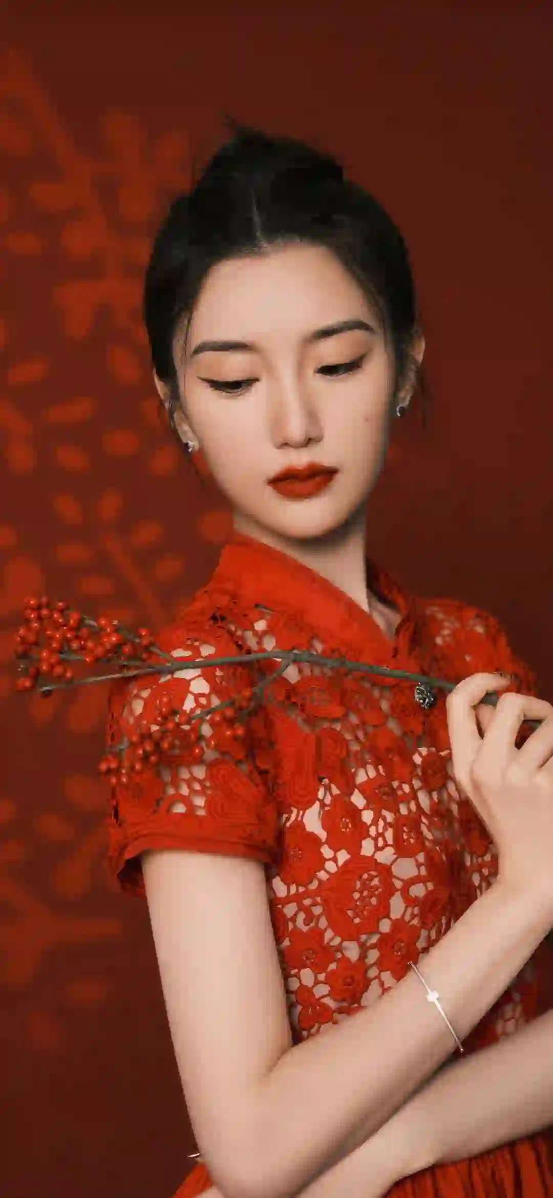 毛晓彤 旗袍美女 红色旗袍美女