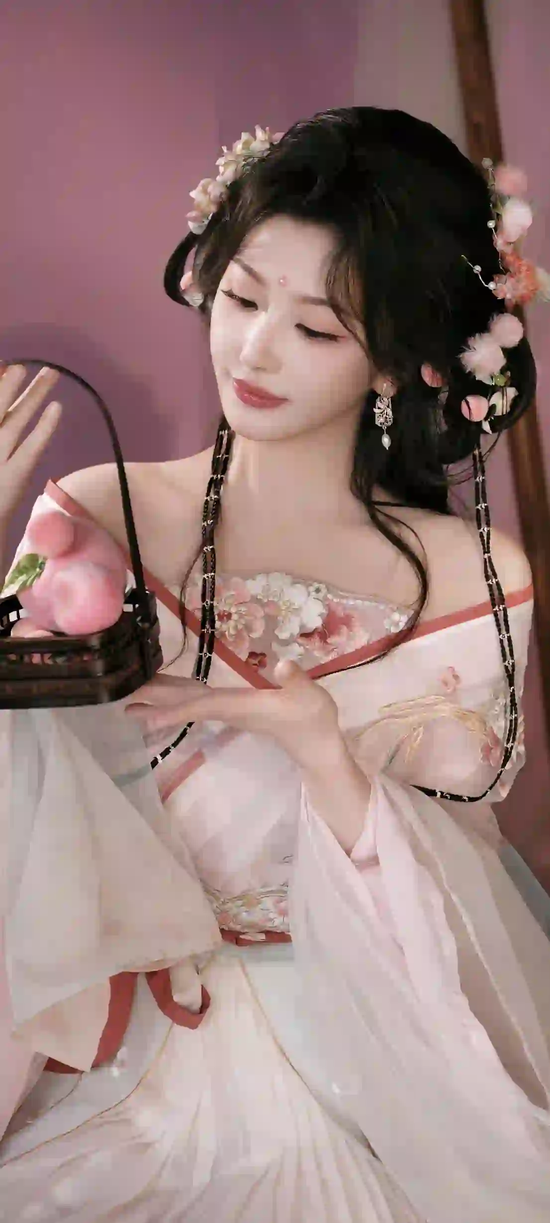 古风造型 长发美女 古风美女 孔雪儿 花篮