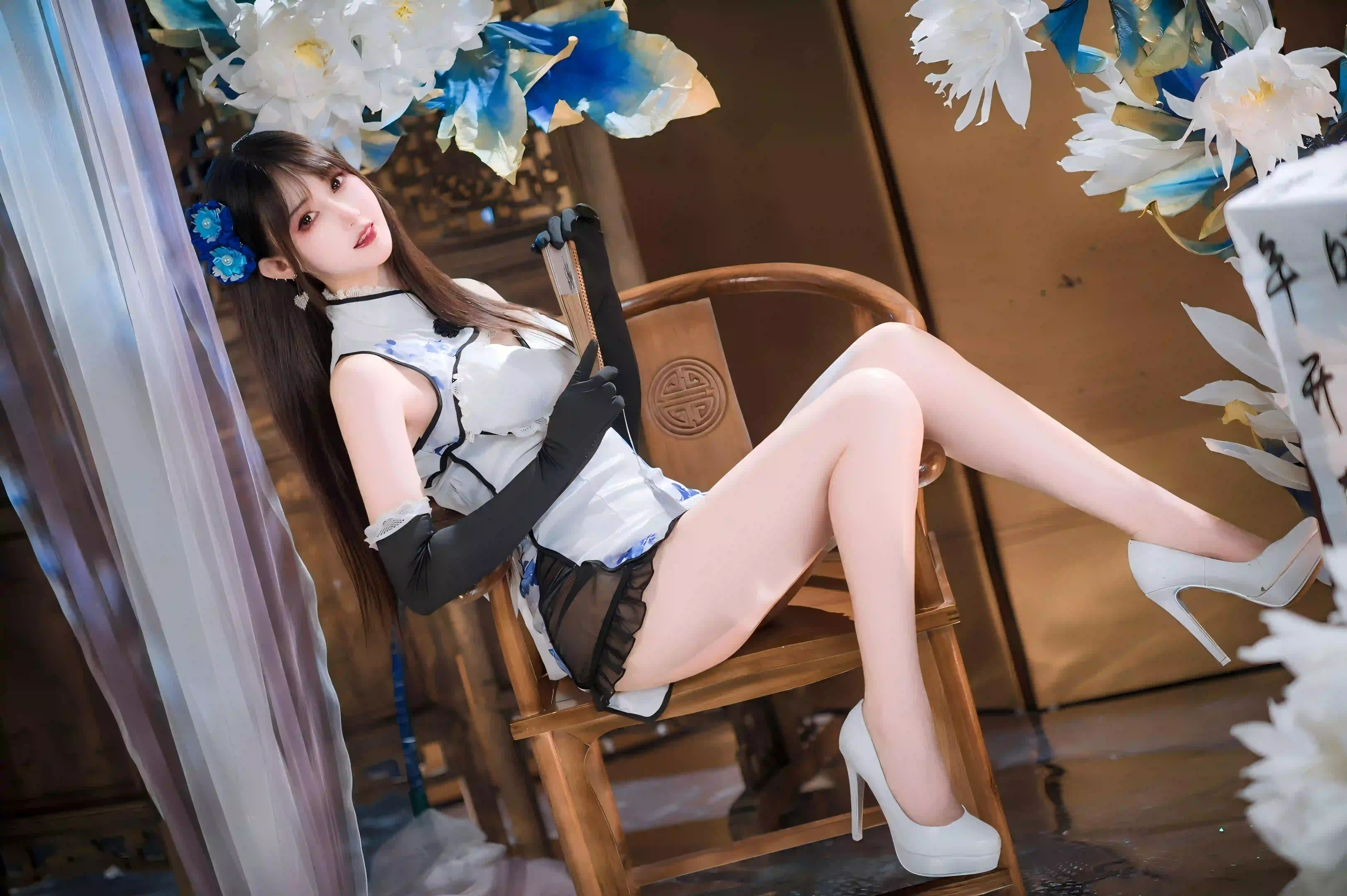 古风 旗袍 性感美女 优雅 长腿美女 美腿