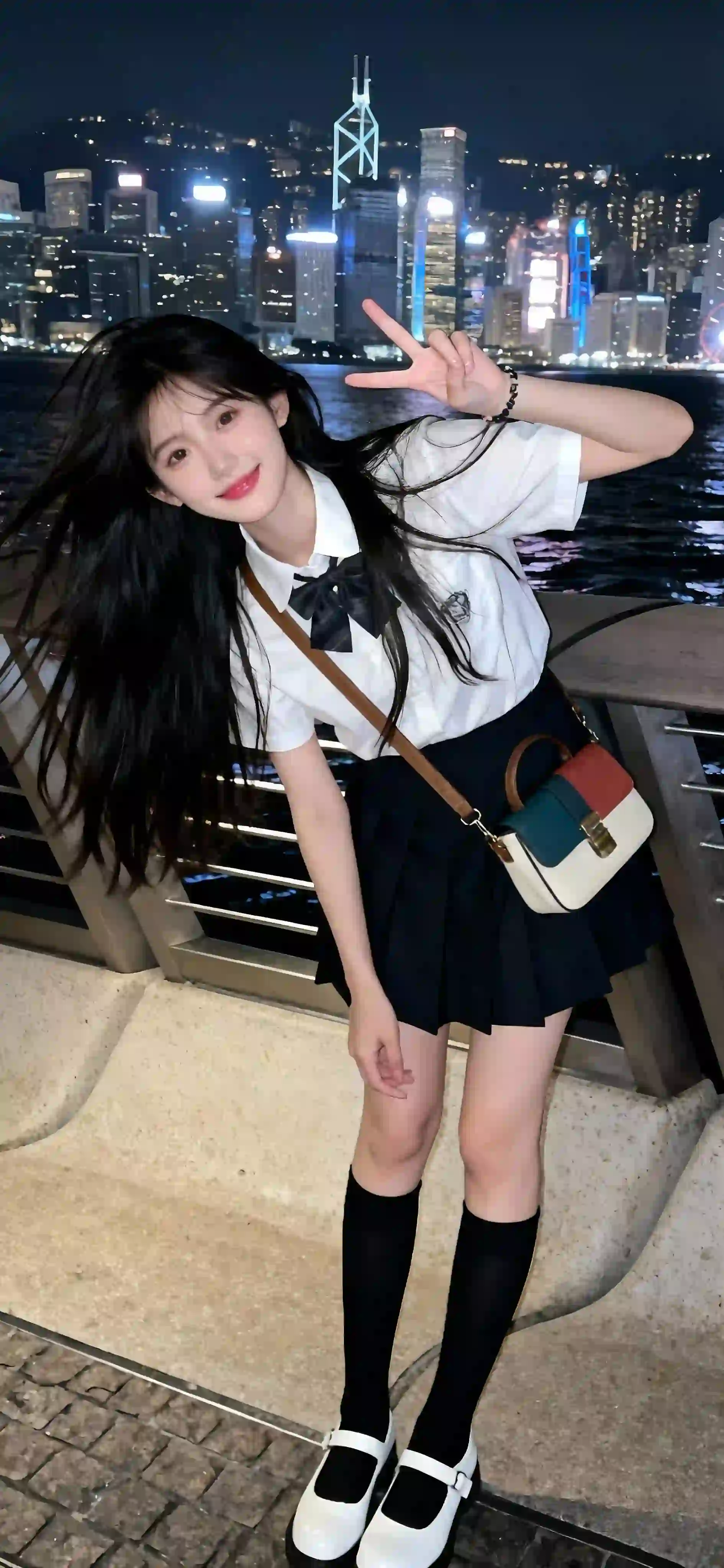 甜美女孩 jk穿搭 户外 丝袜