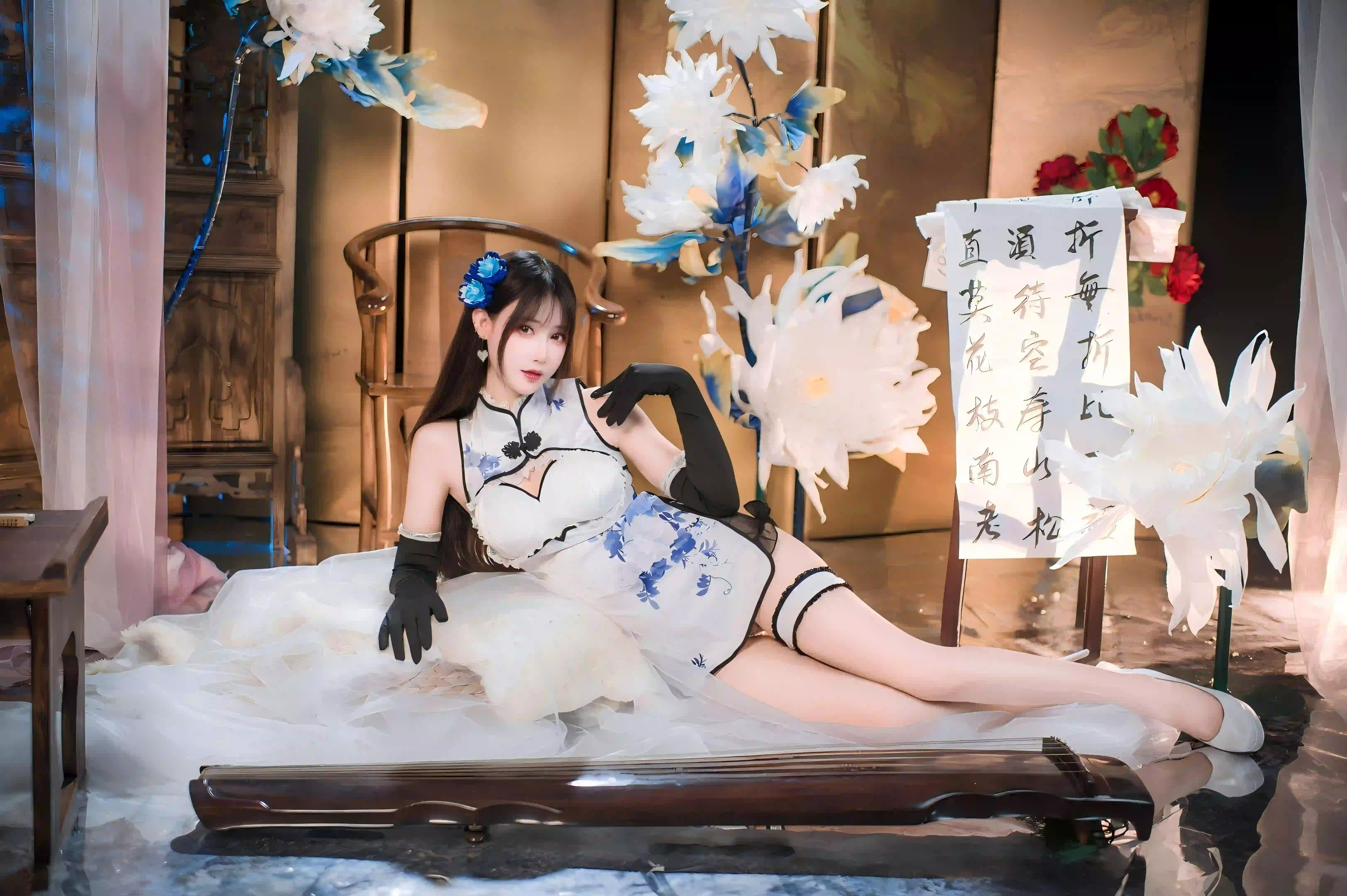 古风 旗袍 性感美女 优雅 长腿美女 腿