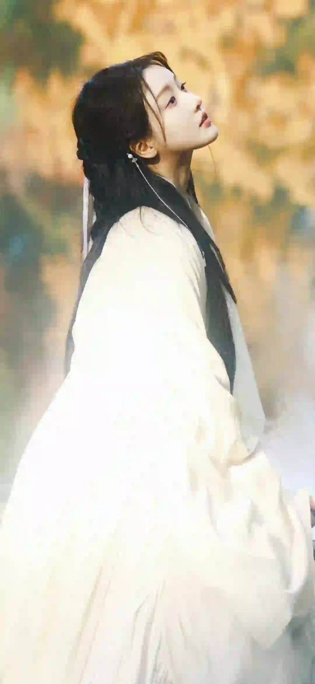 姜贞羽 长发美女 白色汉服 古风女孩 古风汉服