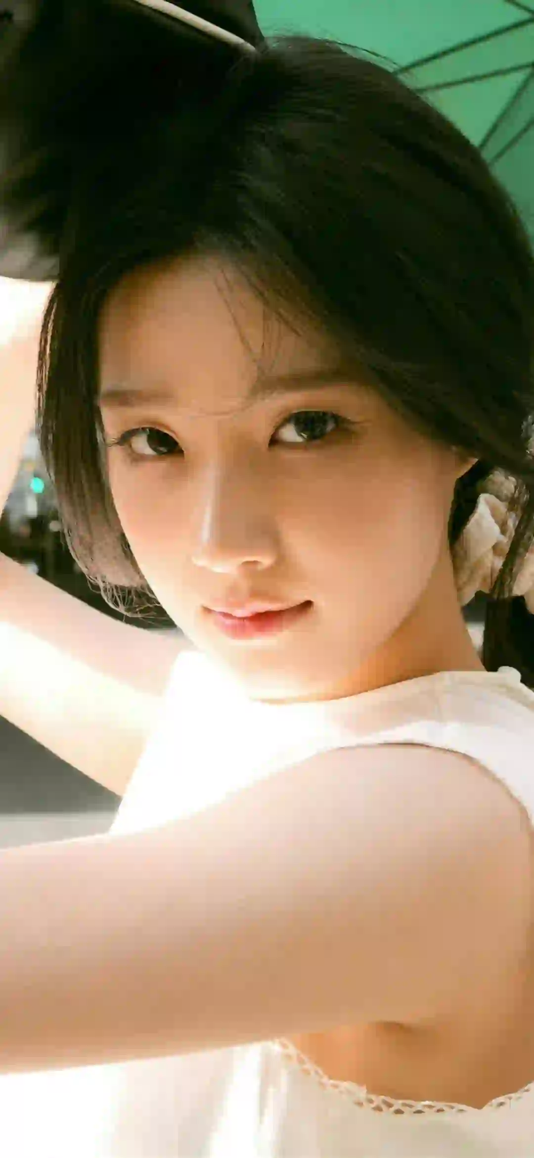 长发美女 白色衣服 清纯女孩