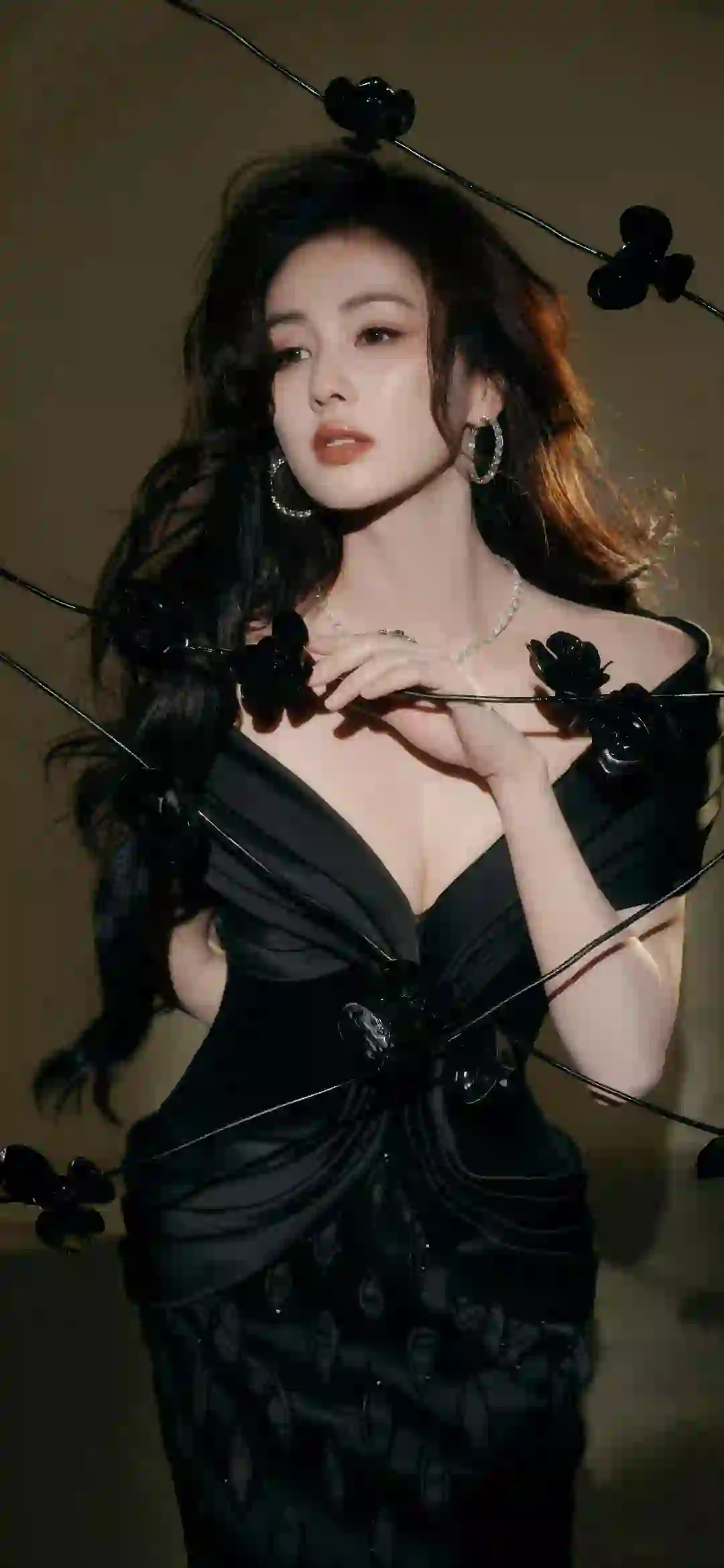 白鹿 性感美女 黑色长裙美女
