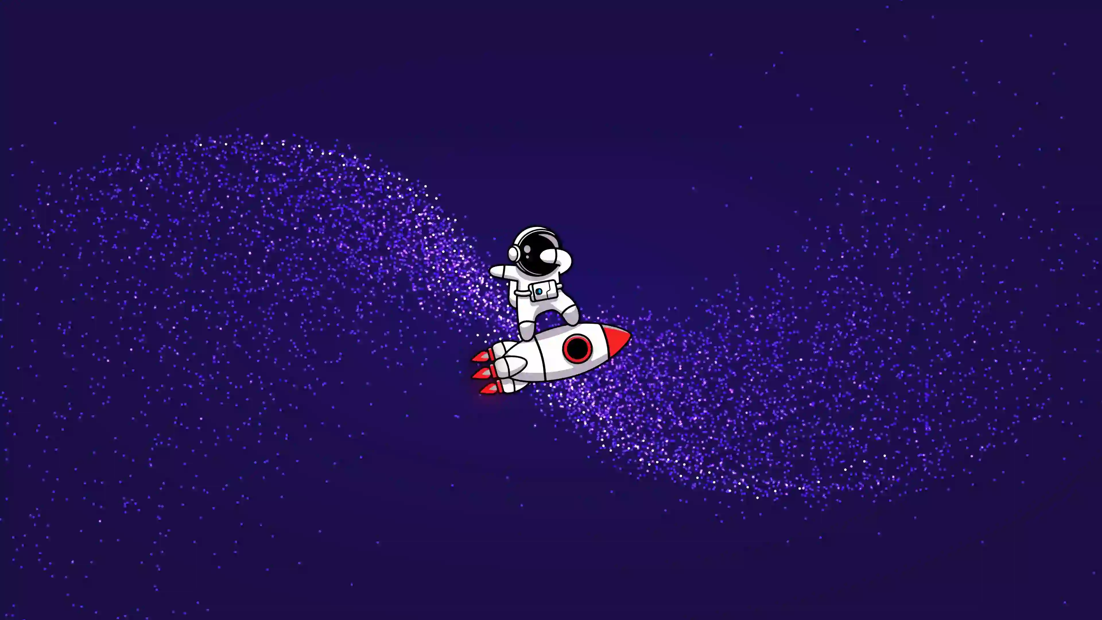 创意壁纸 太空人 骑着火箭的太空人