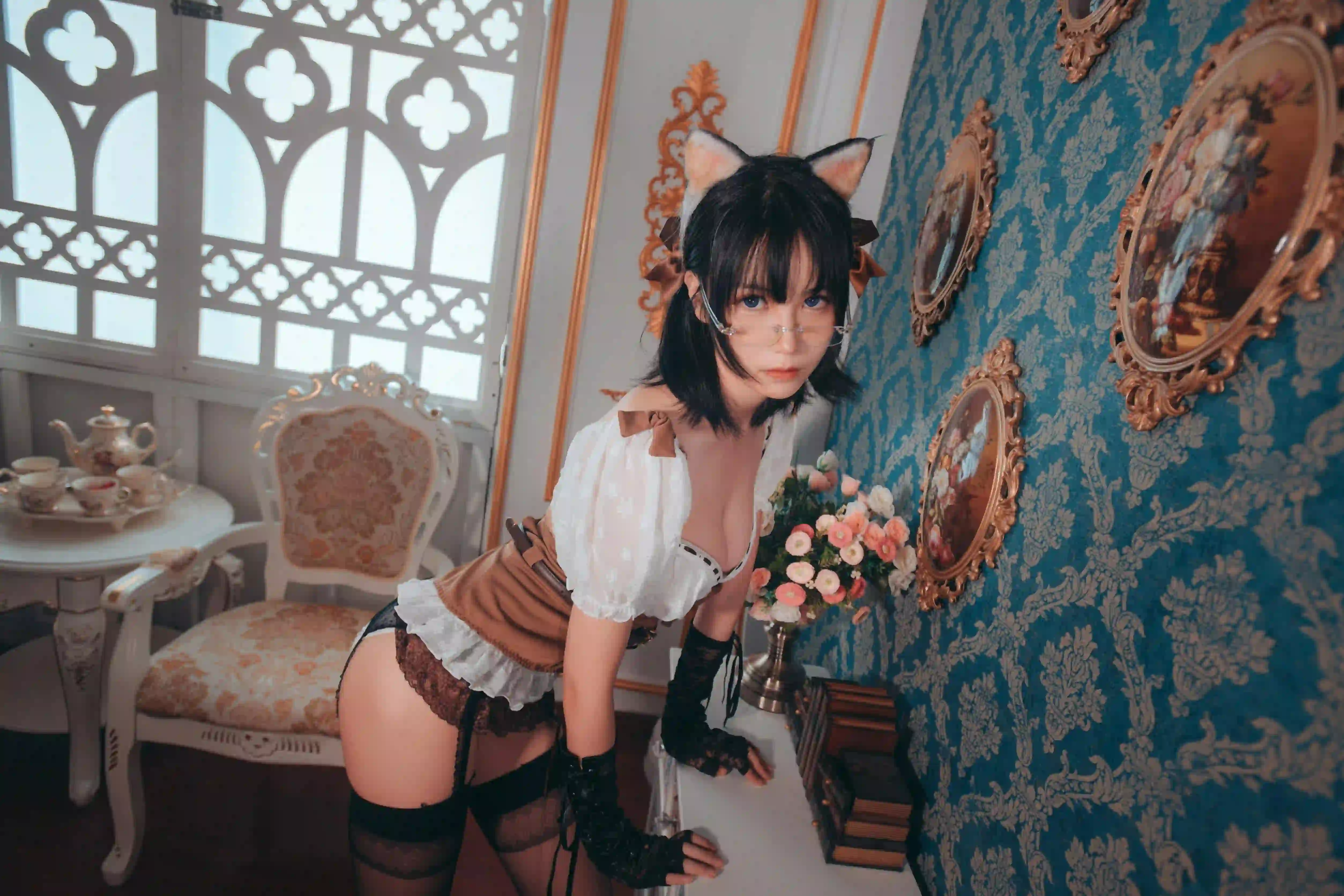 长腿黑丝美女 cosplay 猫耳女孩 写真