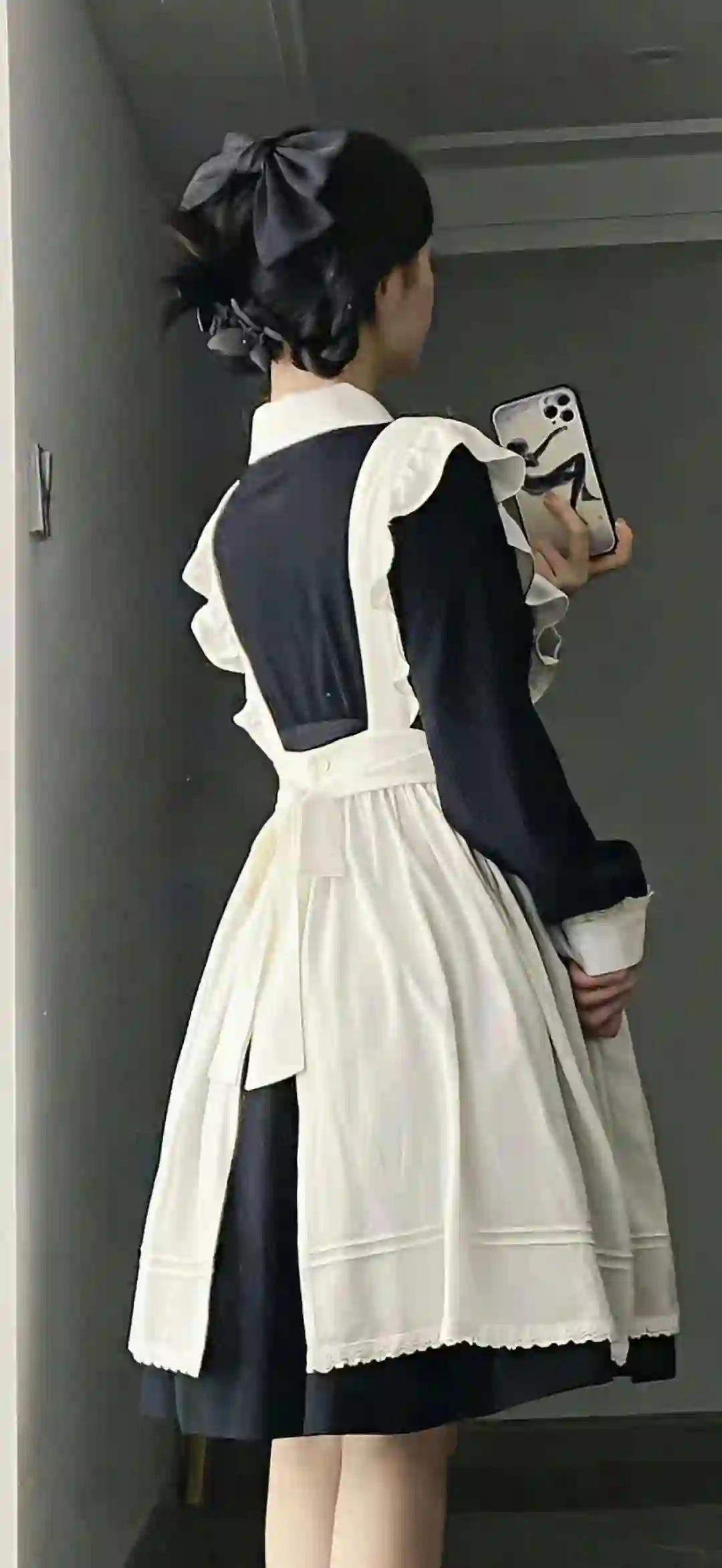 背影 性感 职业 女仆穿搭 白色