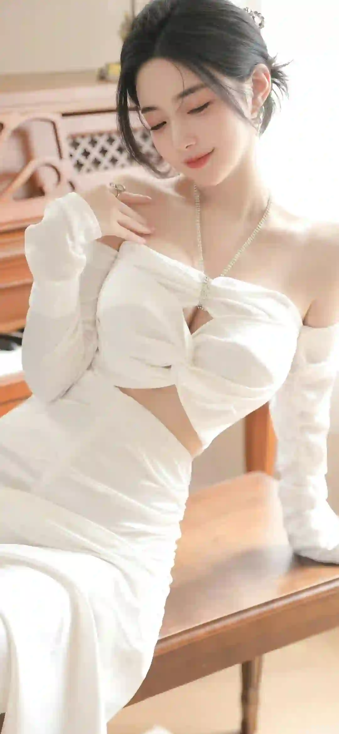 性感美女 白色长裙 居家写真 唯美 清纯 