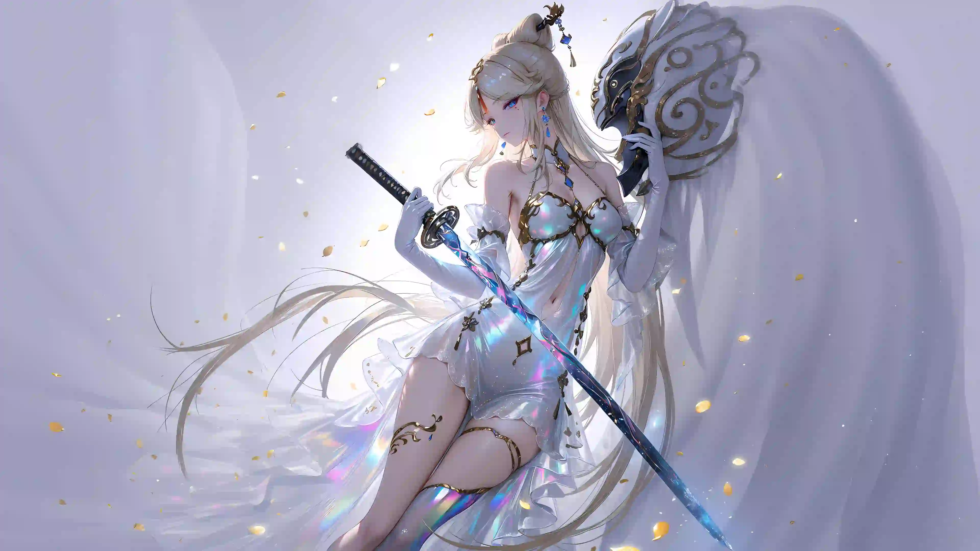 动漫女孩 二次元女孩 剑士女孩 长腿女孩