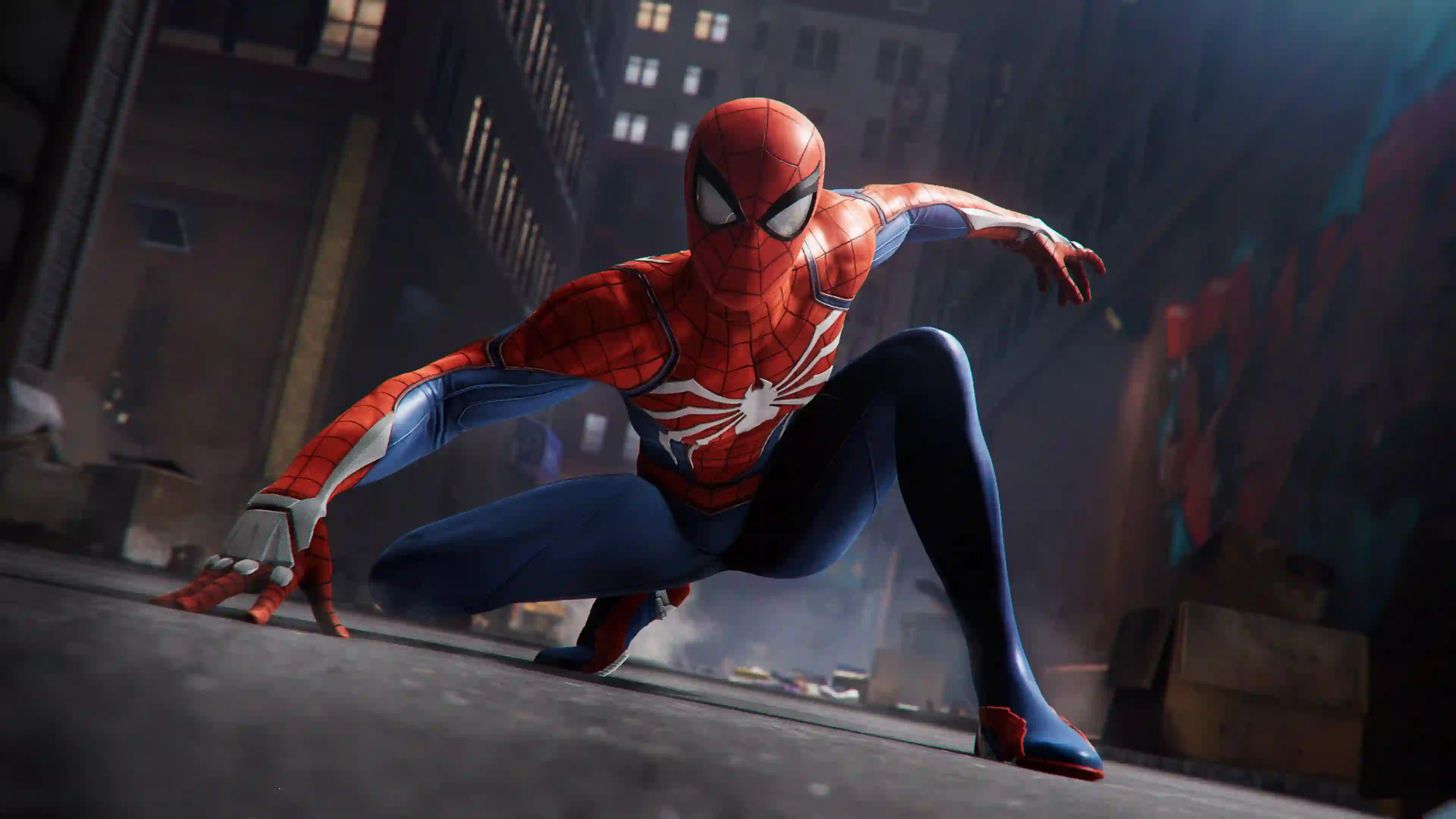 蜘蛛侠Spider-Man 红色战衣 城市