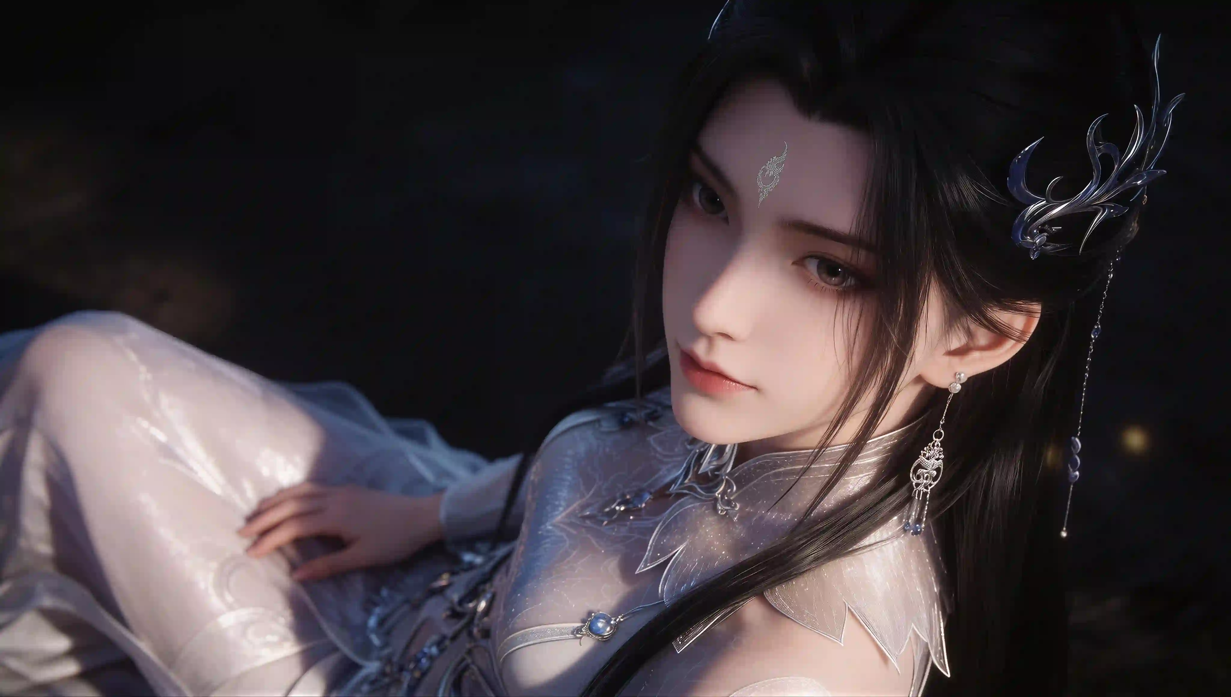 陆雪琪 仙侠 古风美女 3D角色 唯美 白色古装