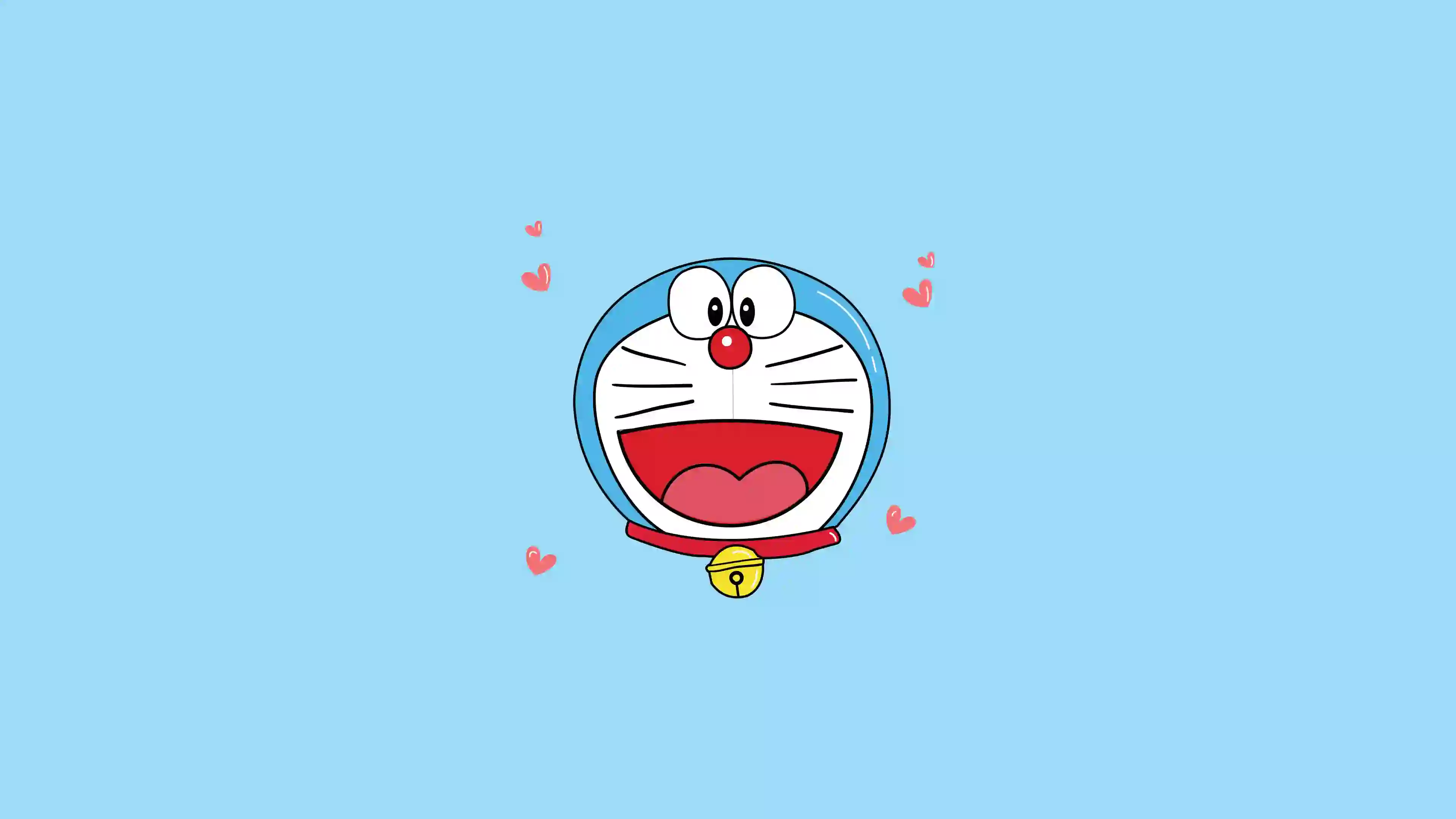 doraemon 动漫角色 二次元 极简 蓝色背景 