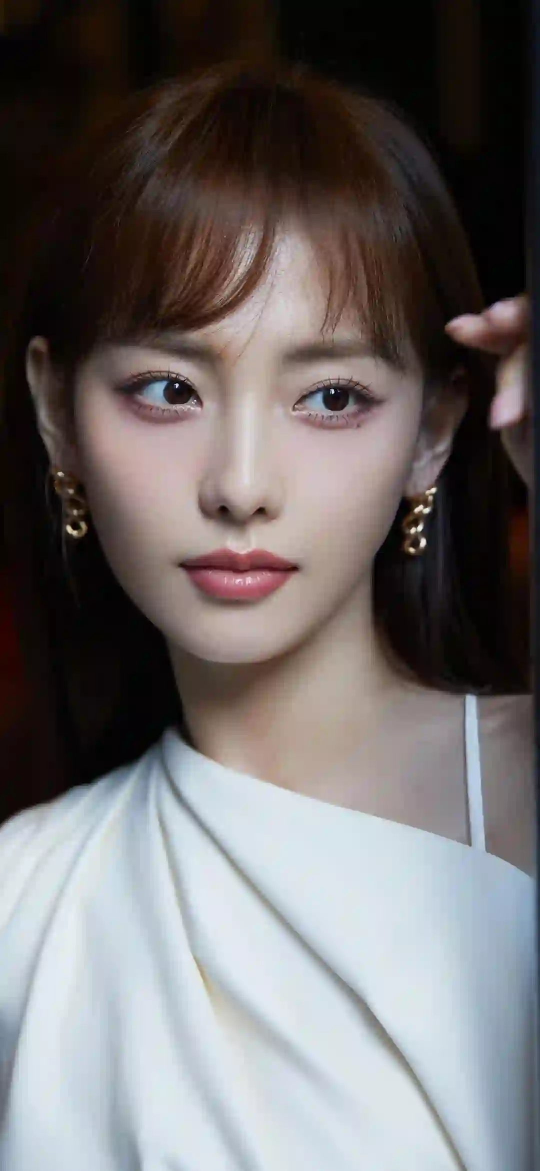 性感美女 吊带 白色衣服