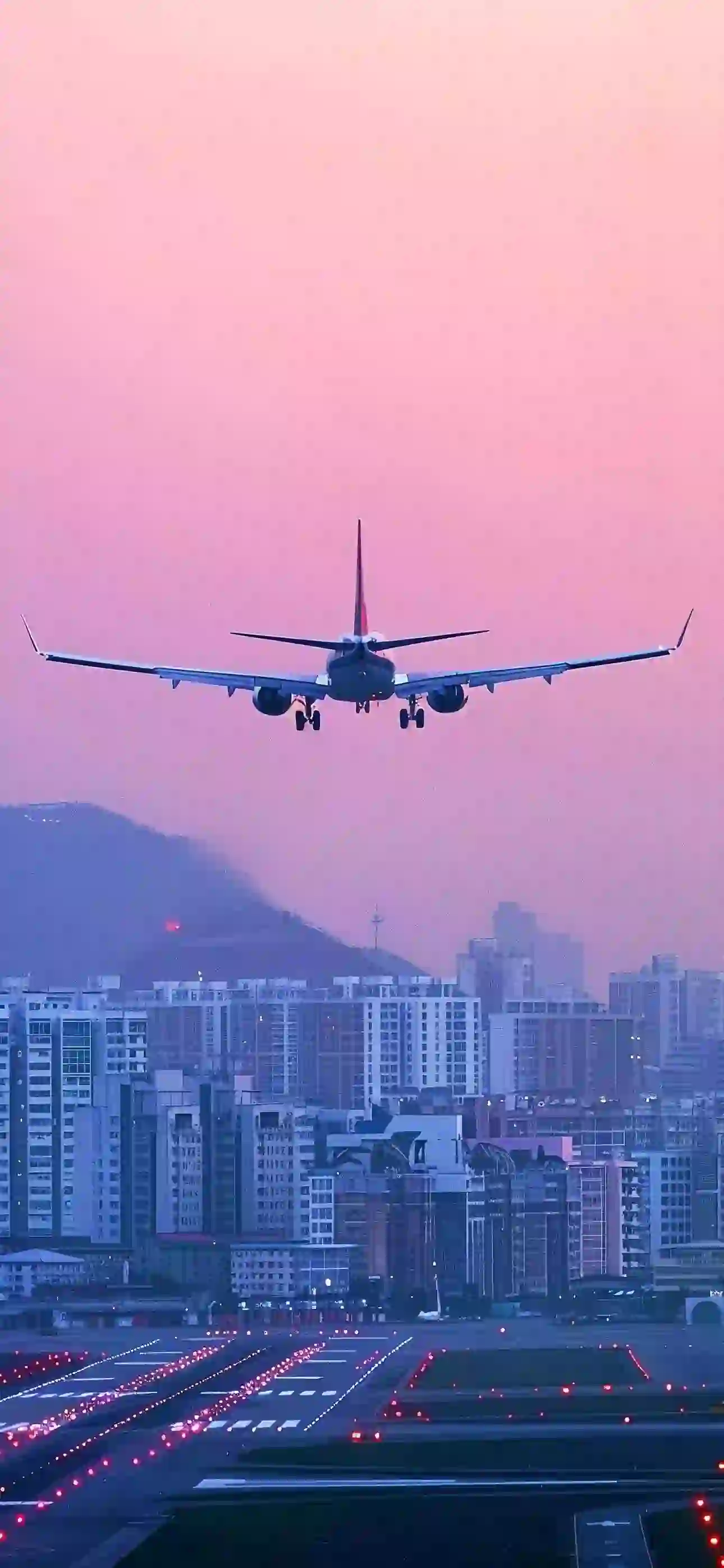  城市风景 飞机 雾蒙蒙