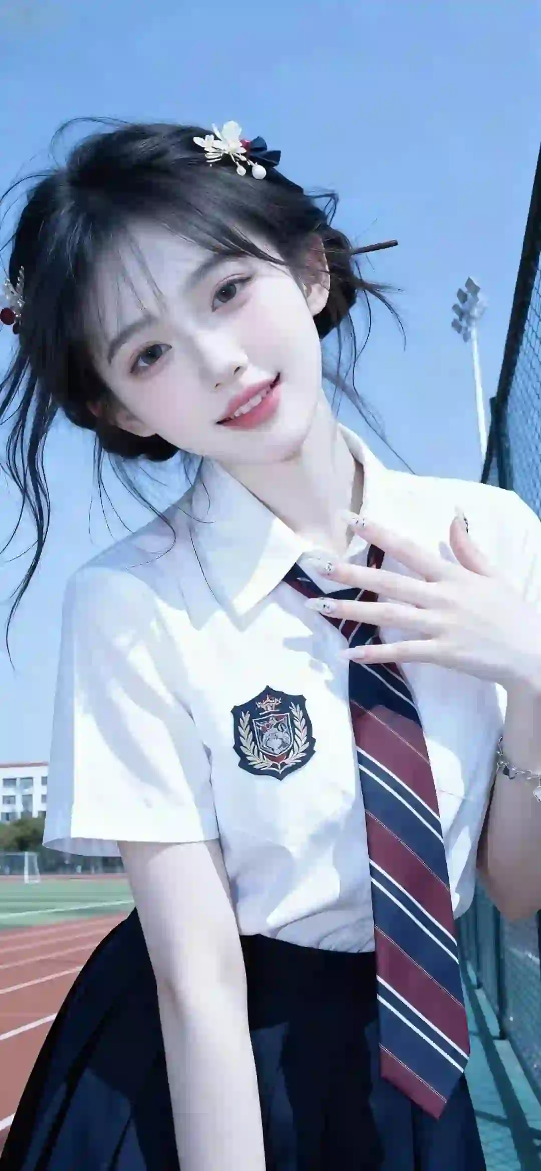 长发美女 jk穿搭 甜美 清纯