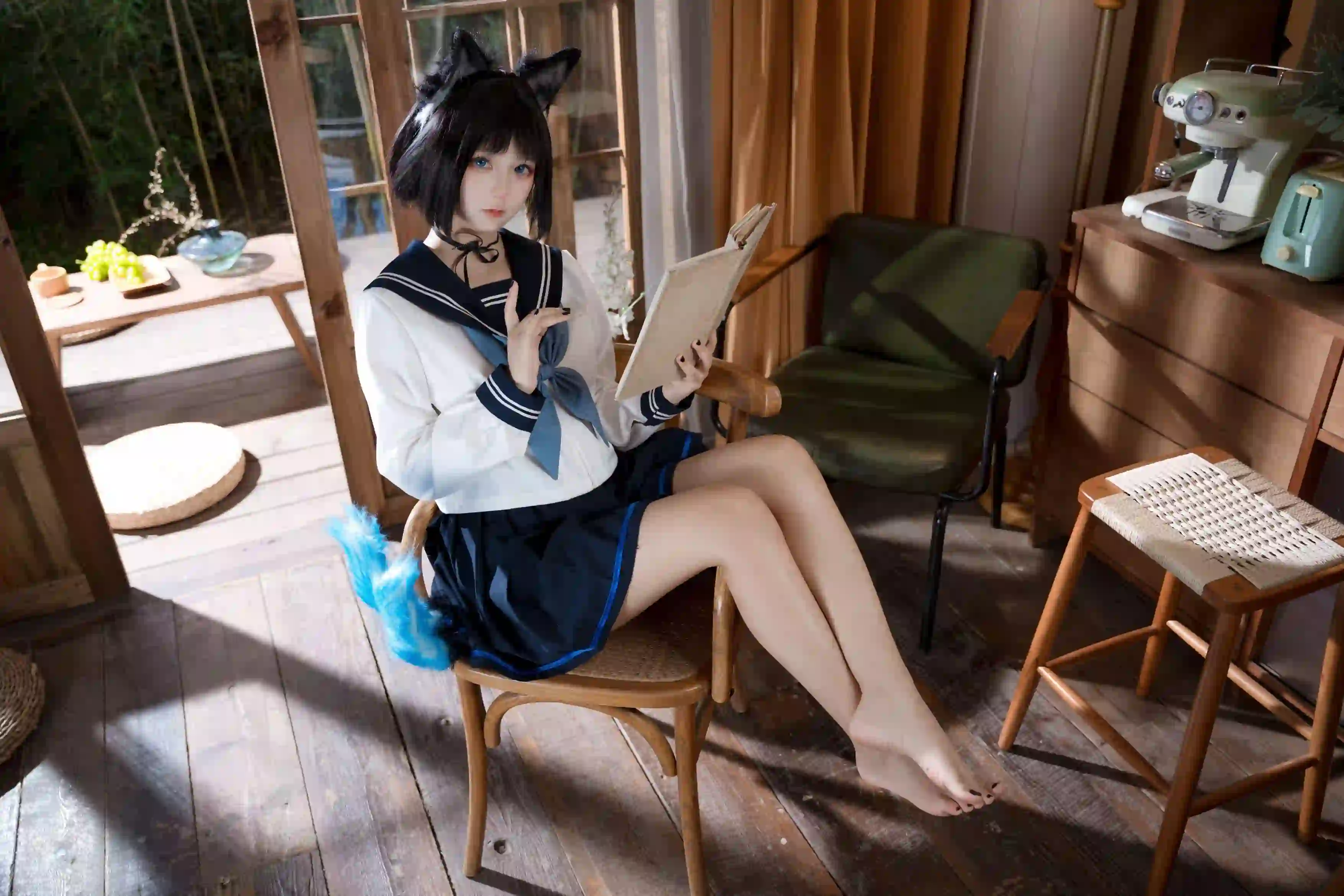 jk女孩 居家写真 兽耳 长腿美女