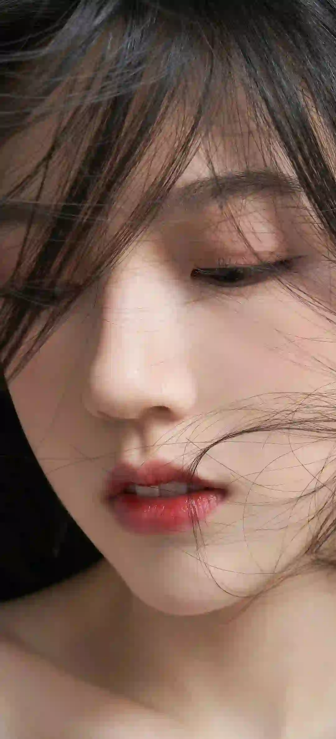 特写 性感美女 唯美 长发