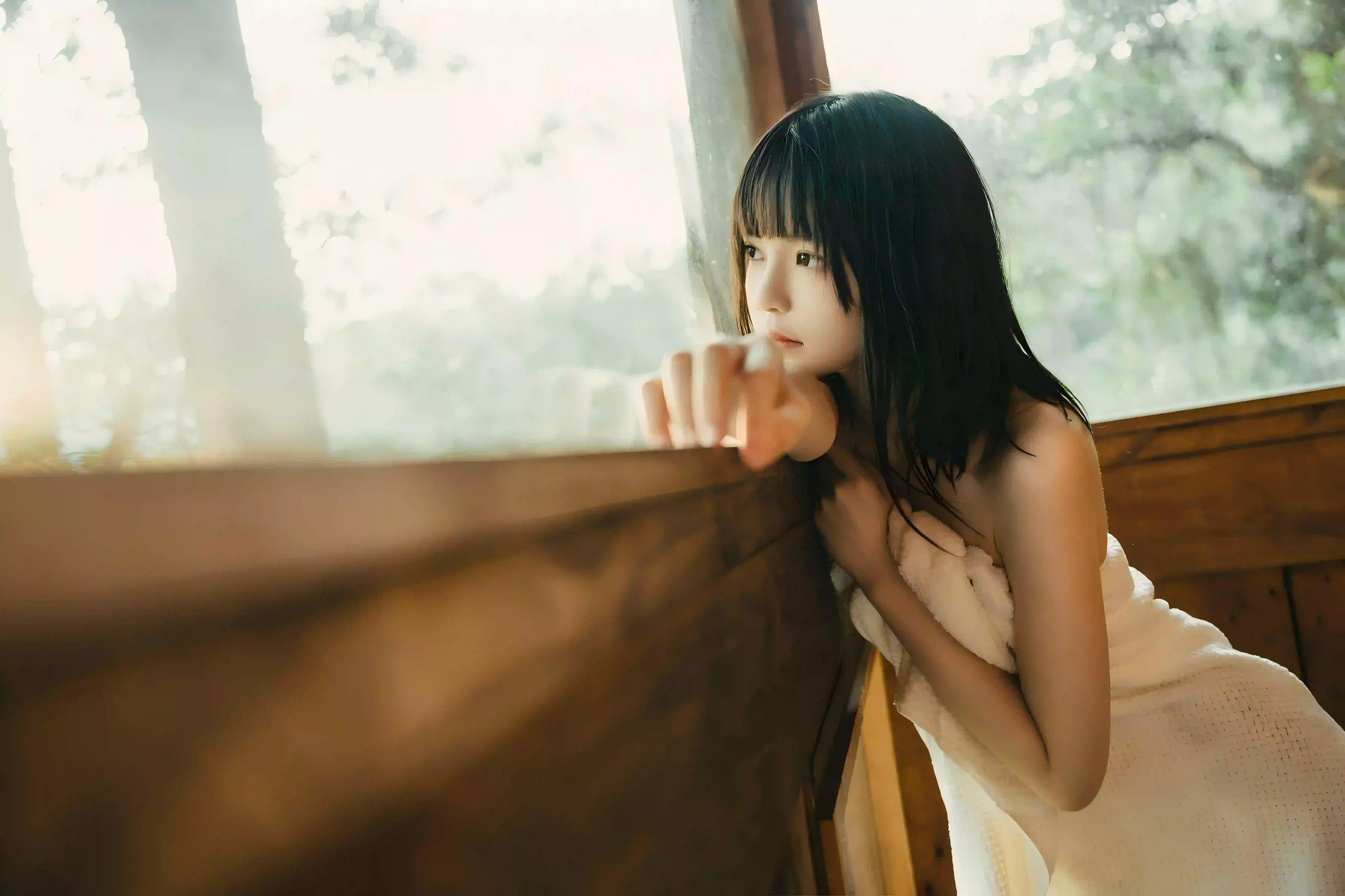长发清纯美女 居家写真 长腿美女 清纯