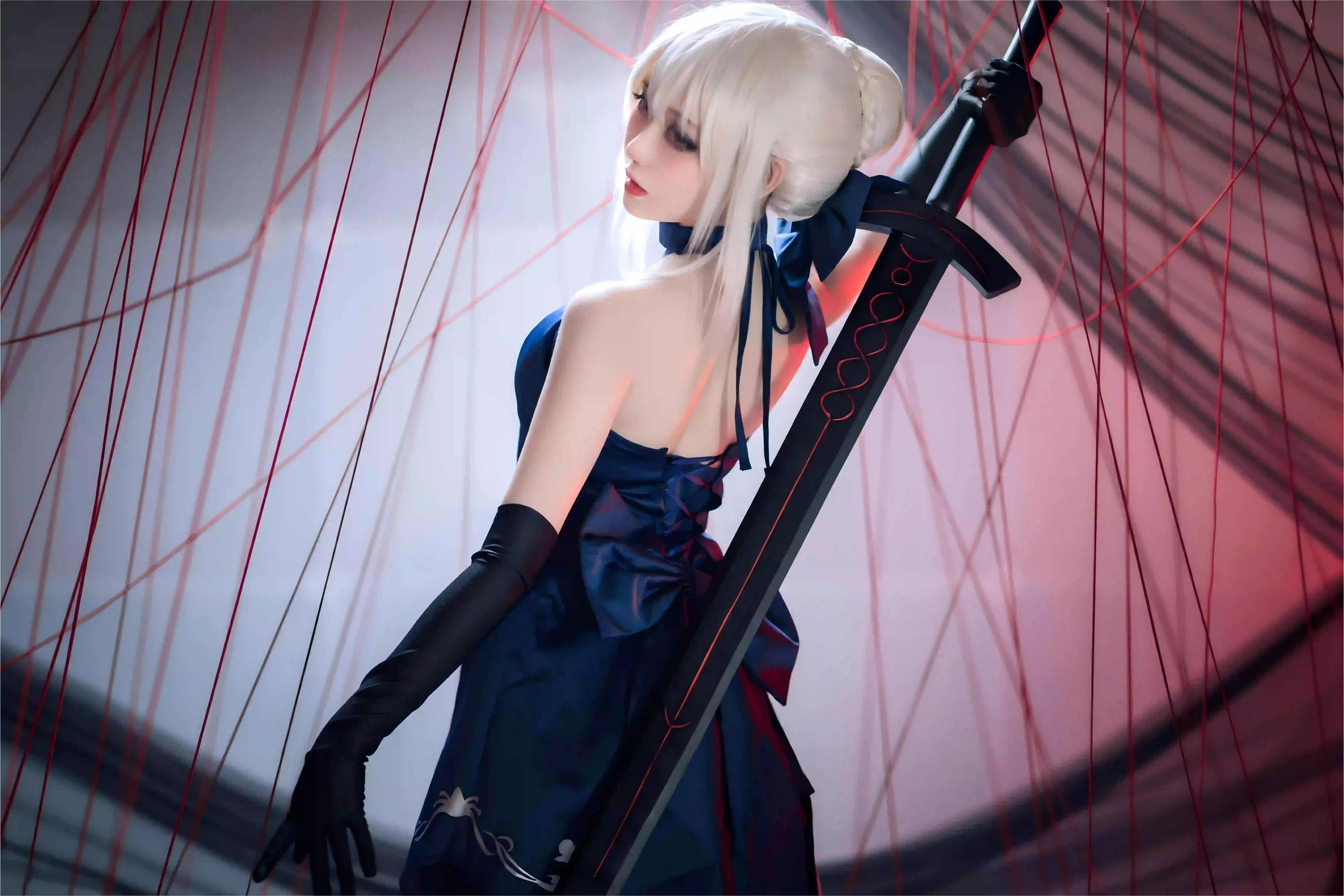 长剑 白色头发coser 