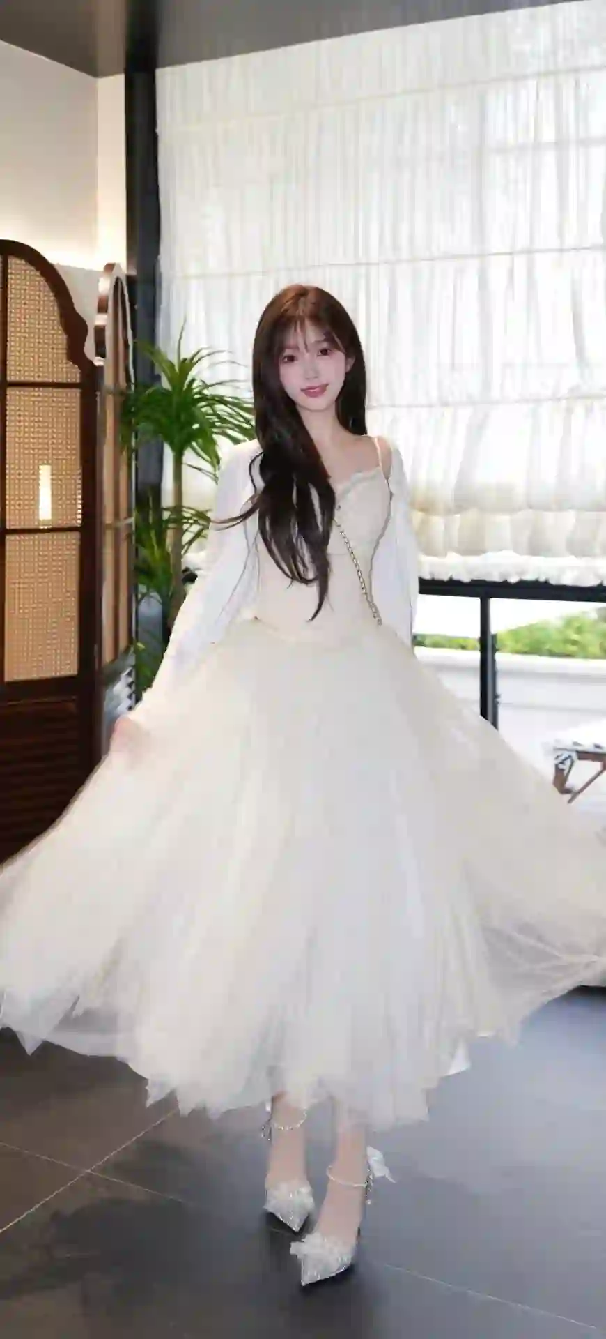 白色纱裙 少女 室内写真 唯美 肖像 壁纸